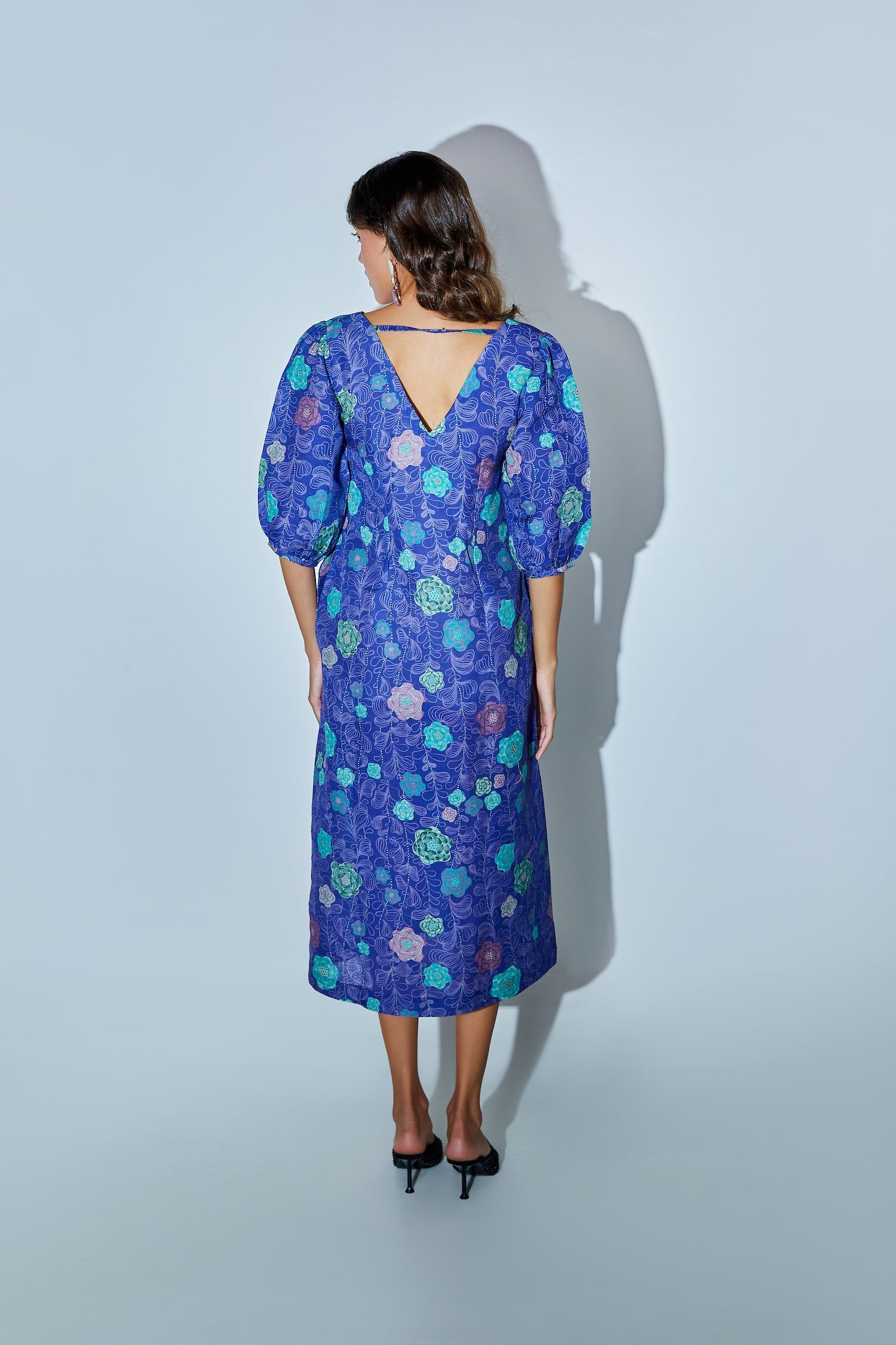 Violet blossom midi dress