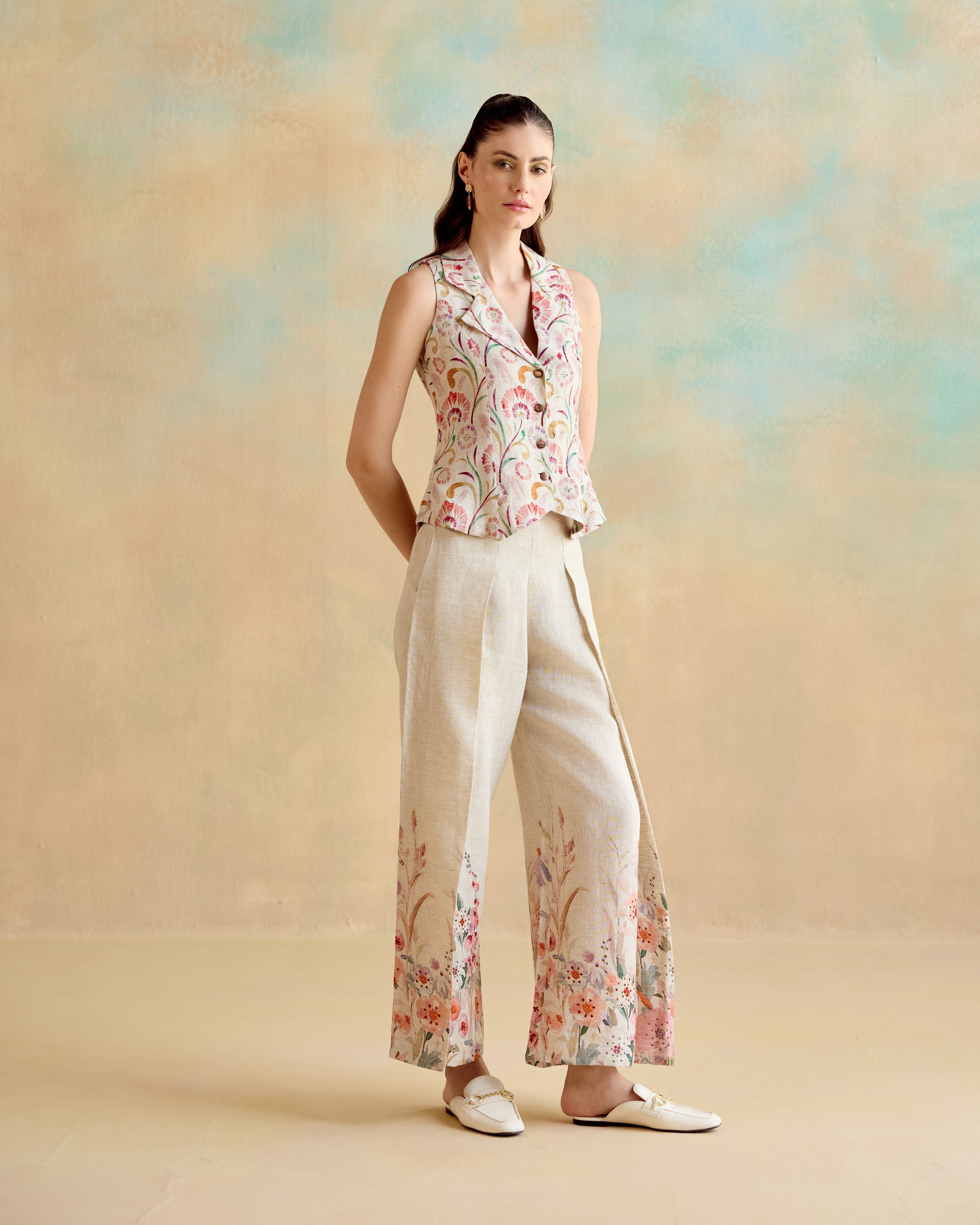 Amber Floral Waistcoat Set