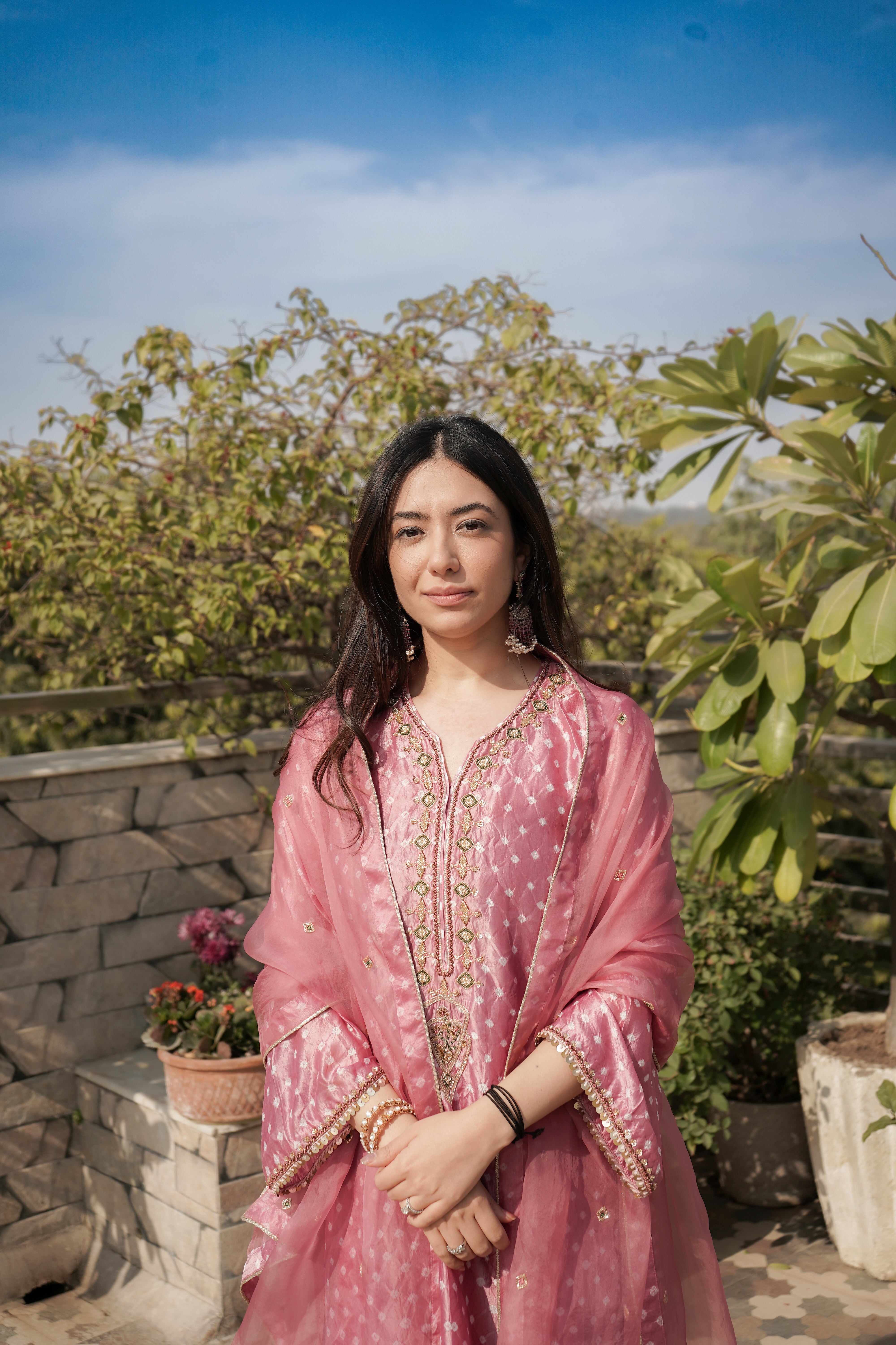 Blush Pink Bandhani Set