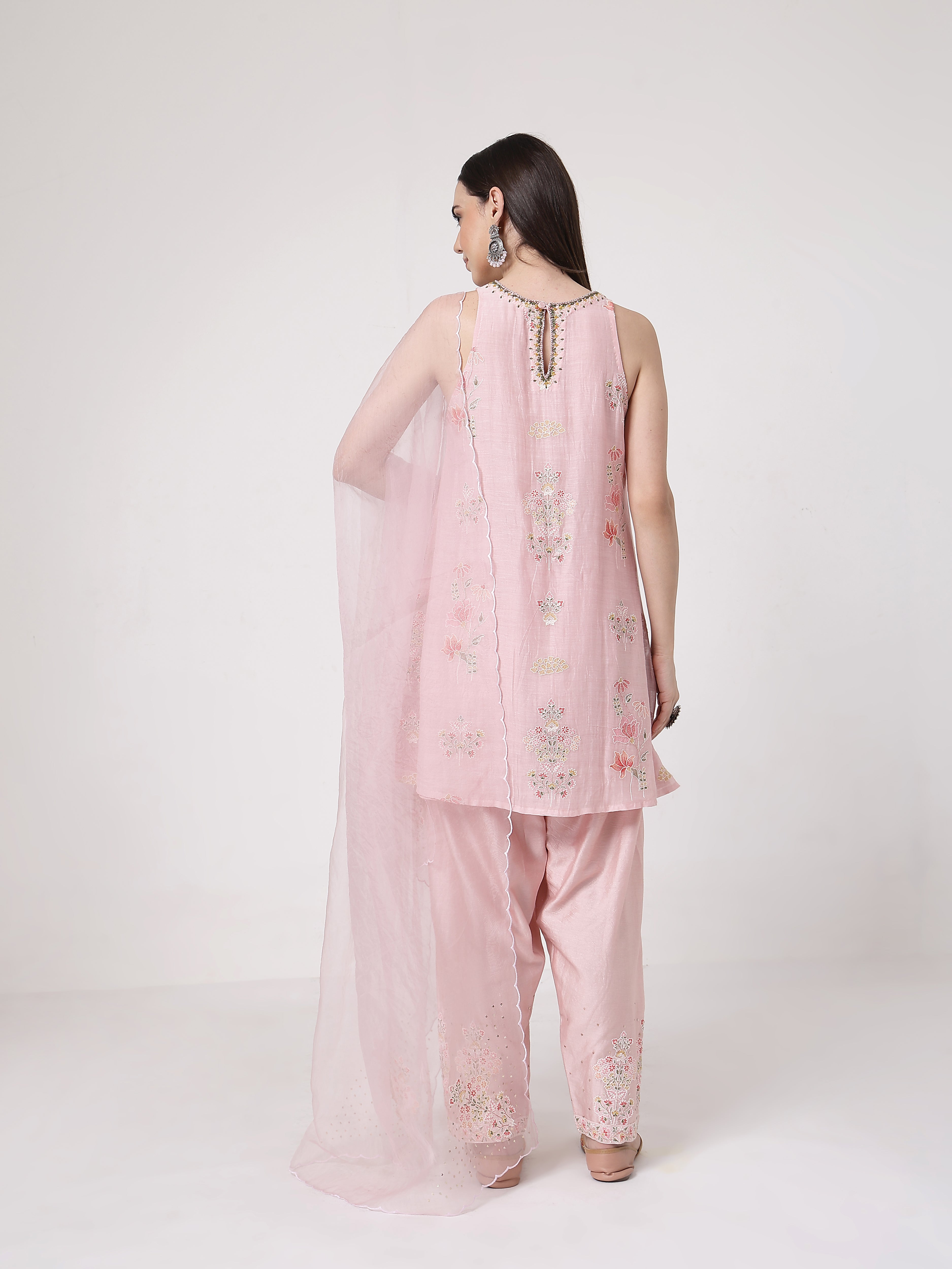 Pearl Pink A-line Salwar Set