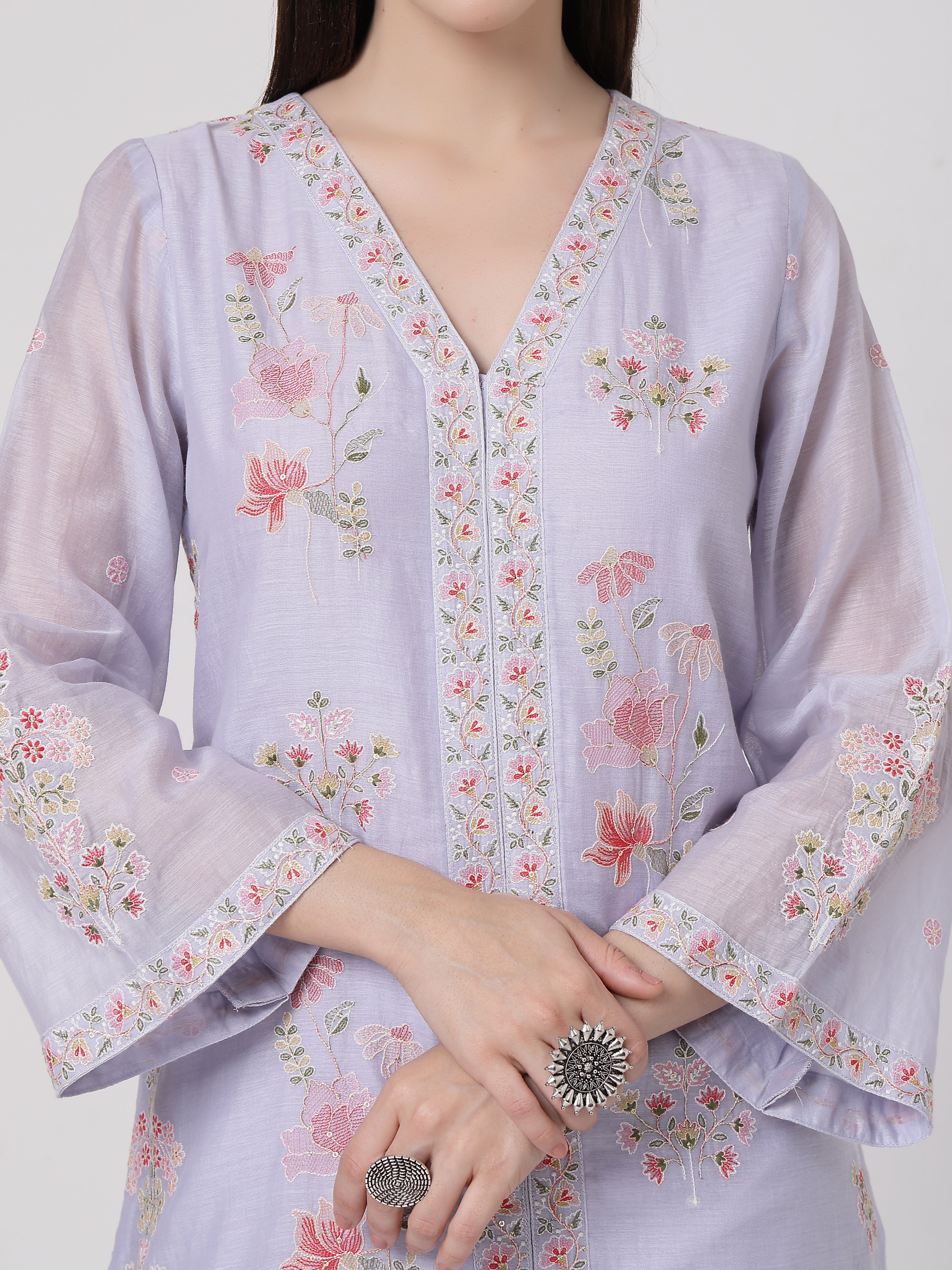 Mauve A-line Suit Set