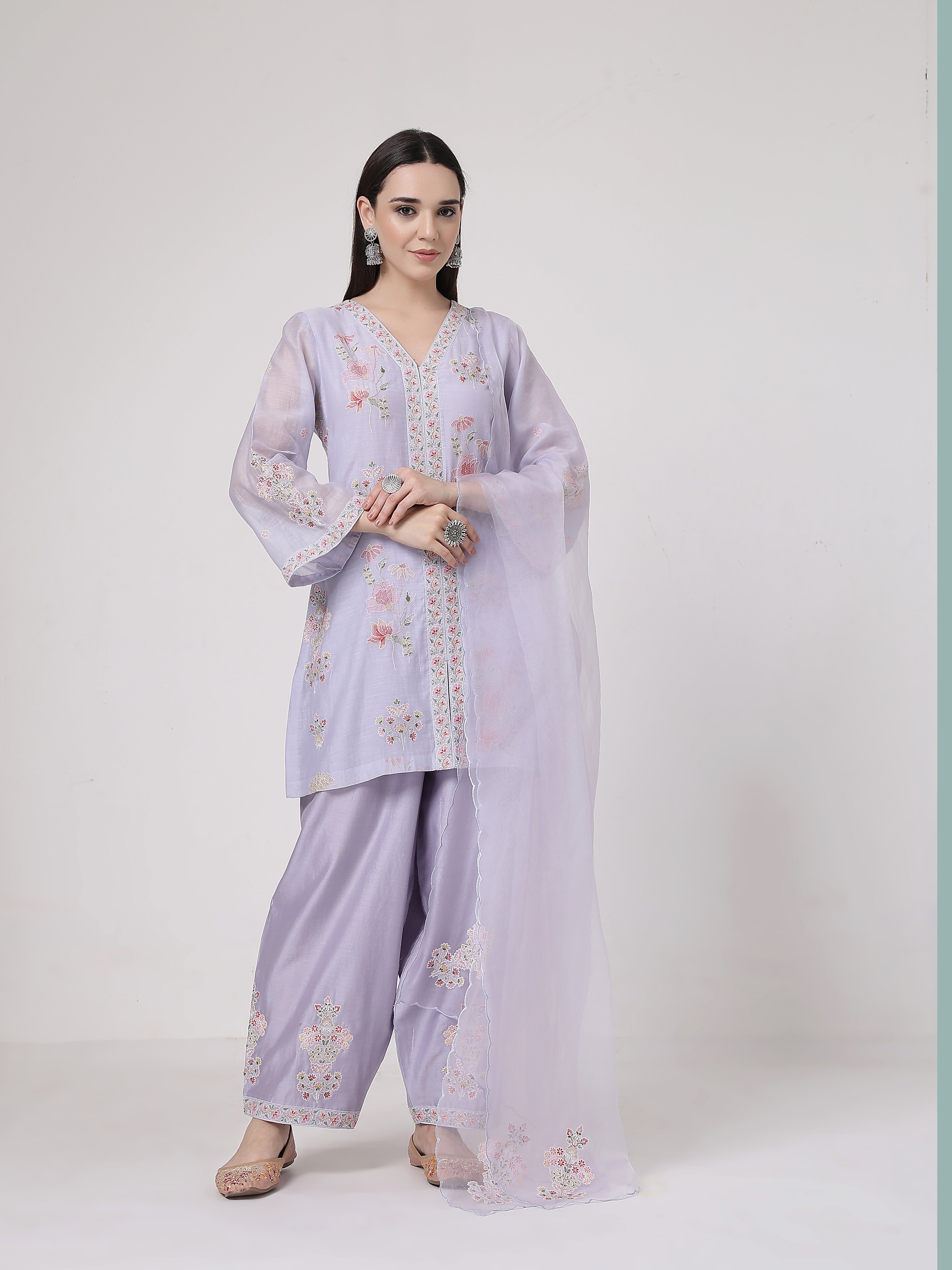 Mauve A-line Suit Set