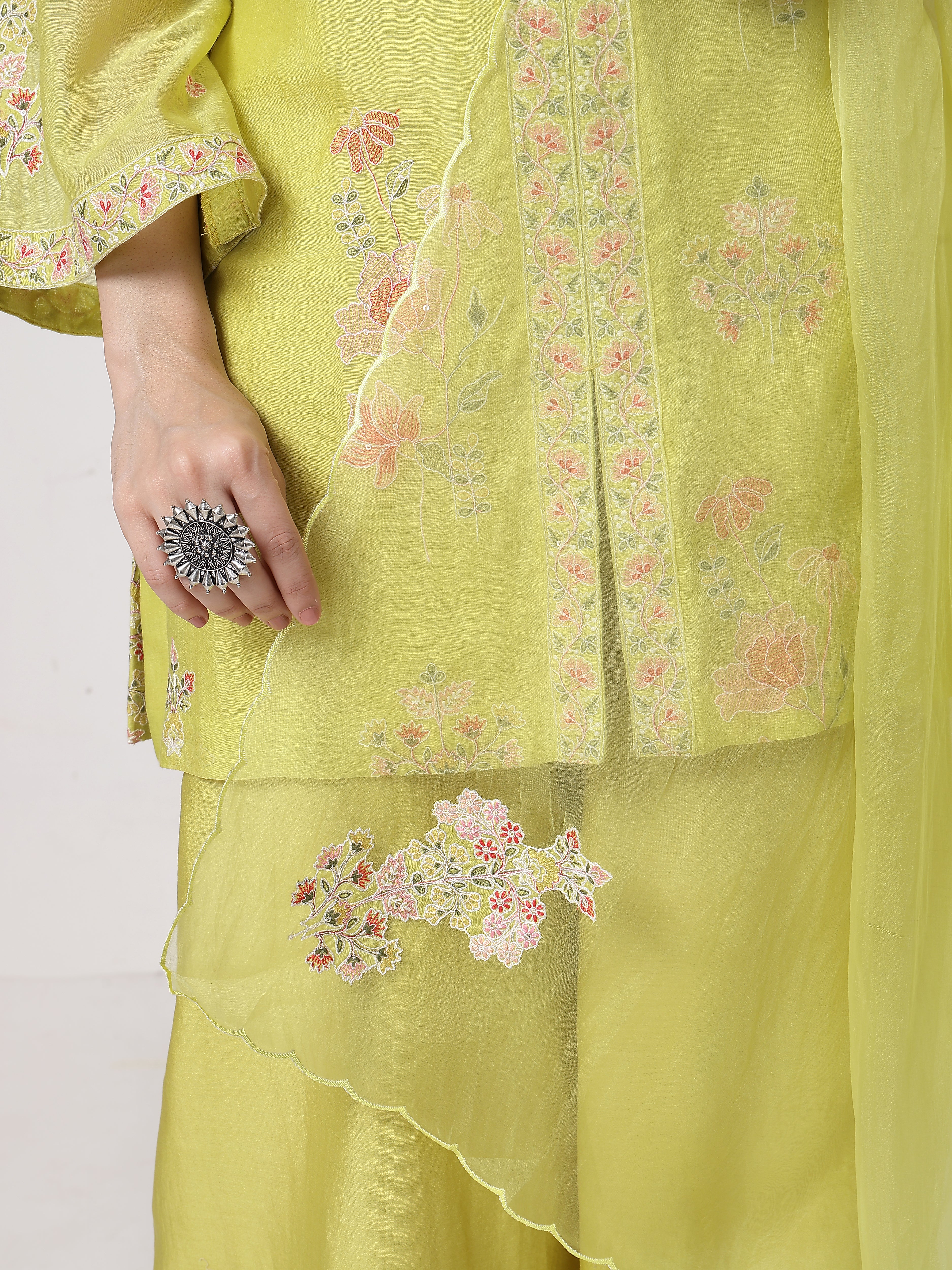 Lime Green A-line Suit Set
