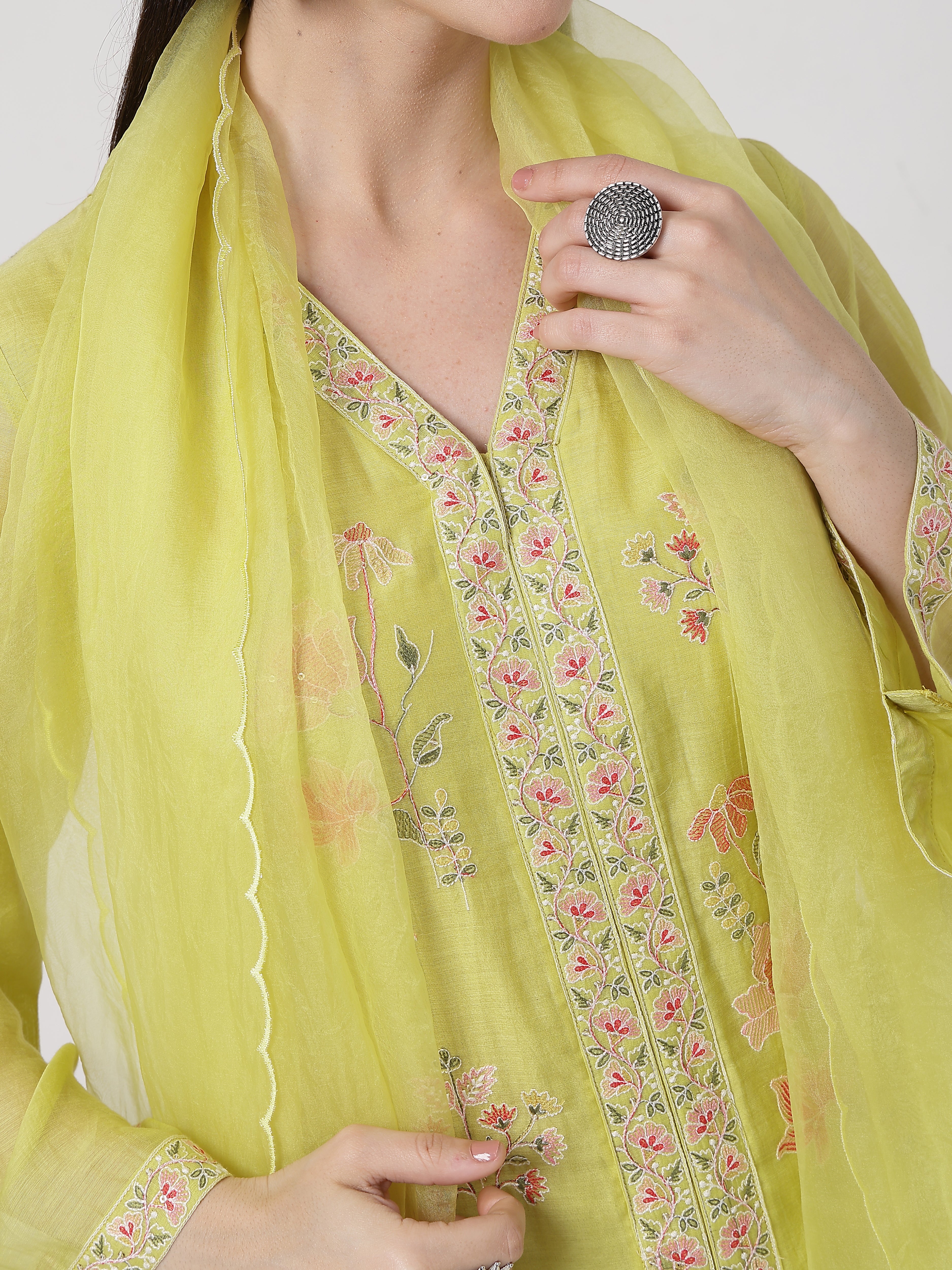 Lime Green A-line Suit Set