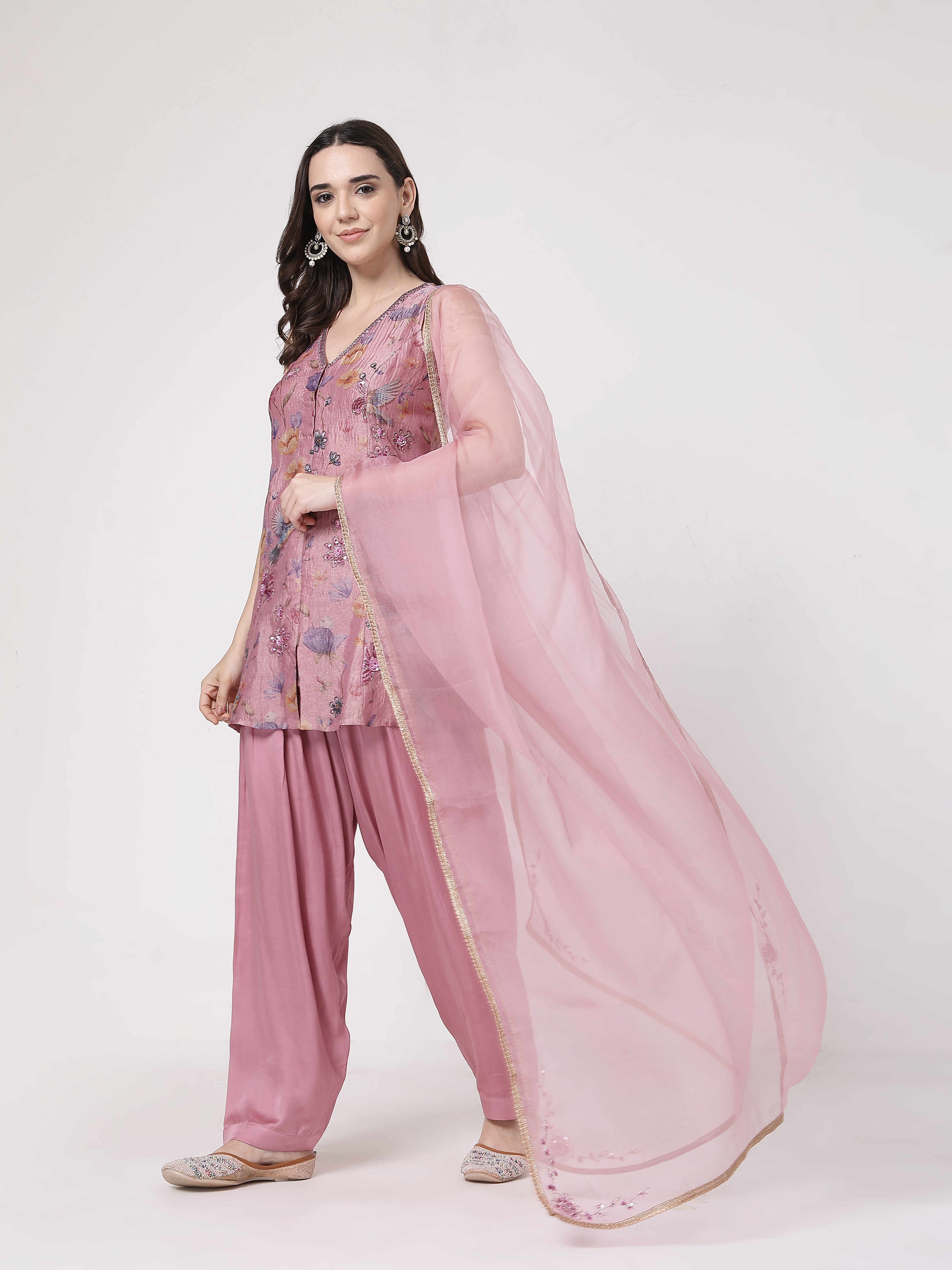 Mauve Crushed Salwar Set