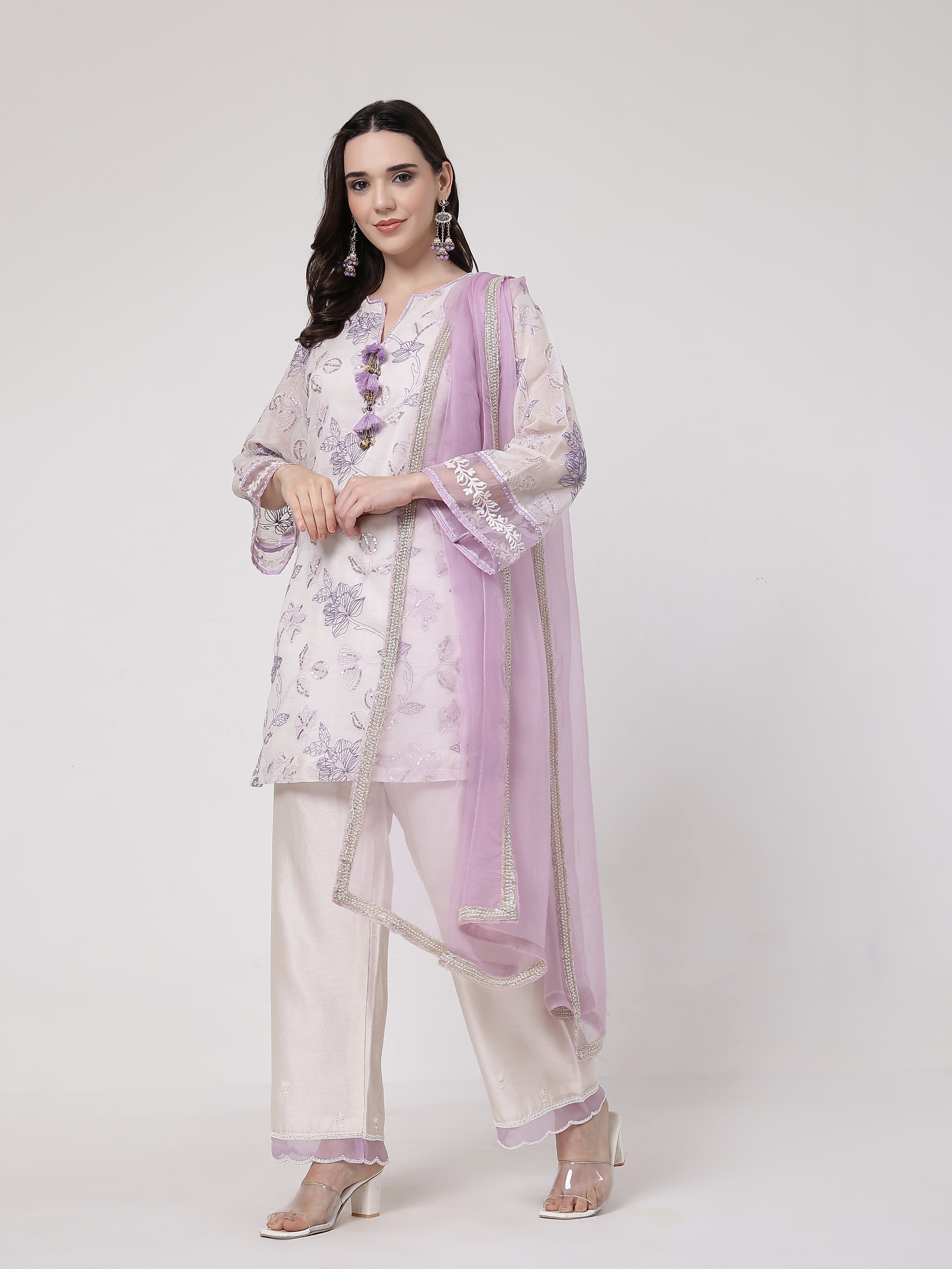 Lilac Tassels Kurta Set