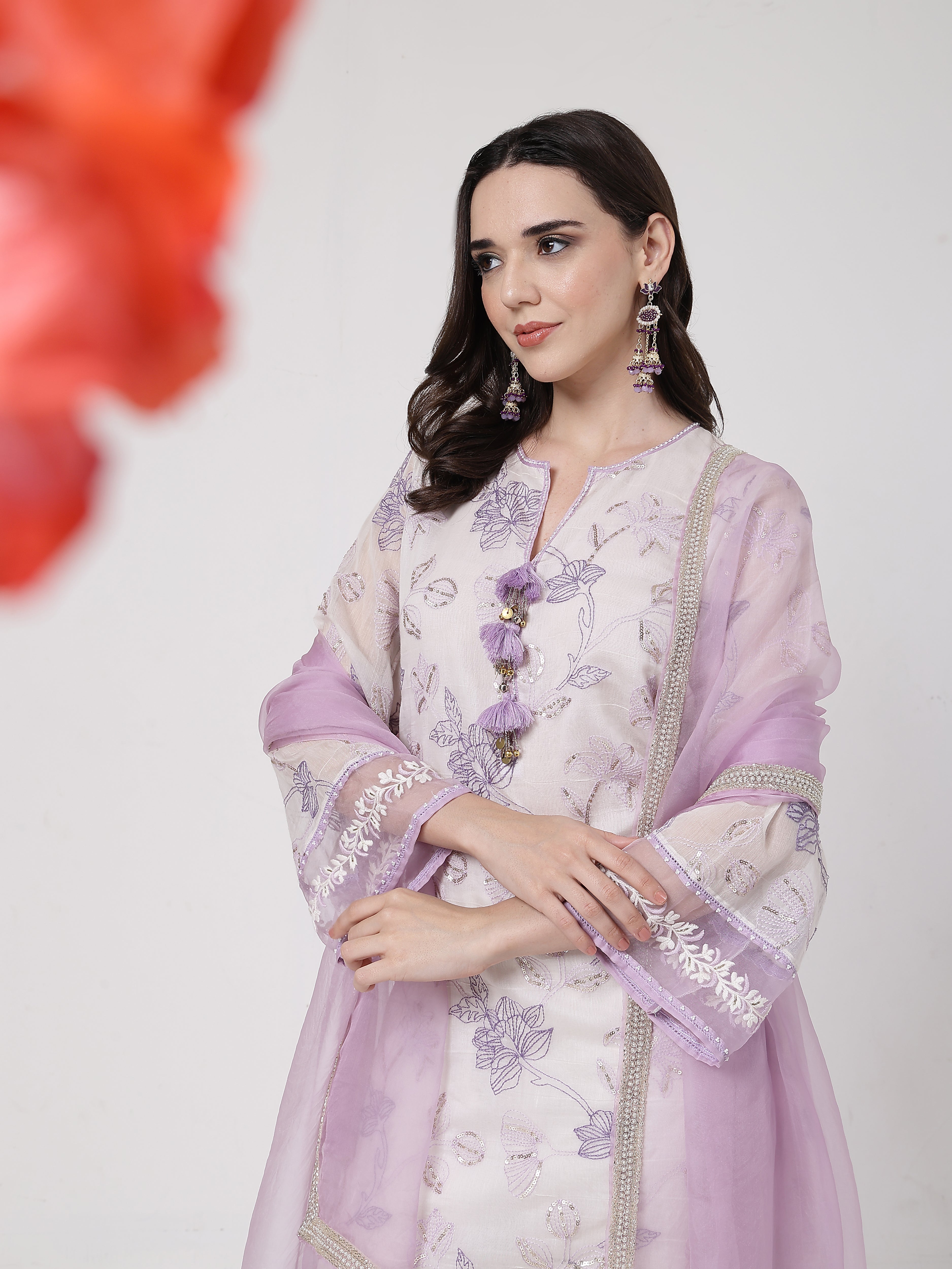 Lilac Tassels Kurta Set