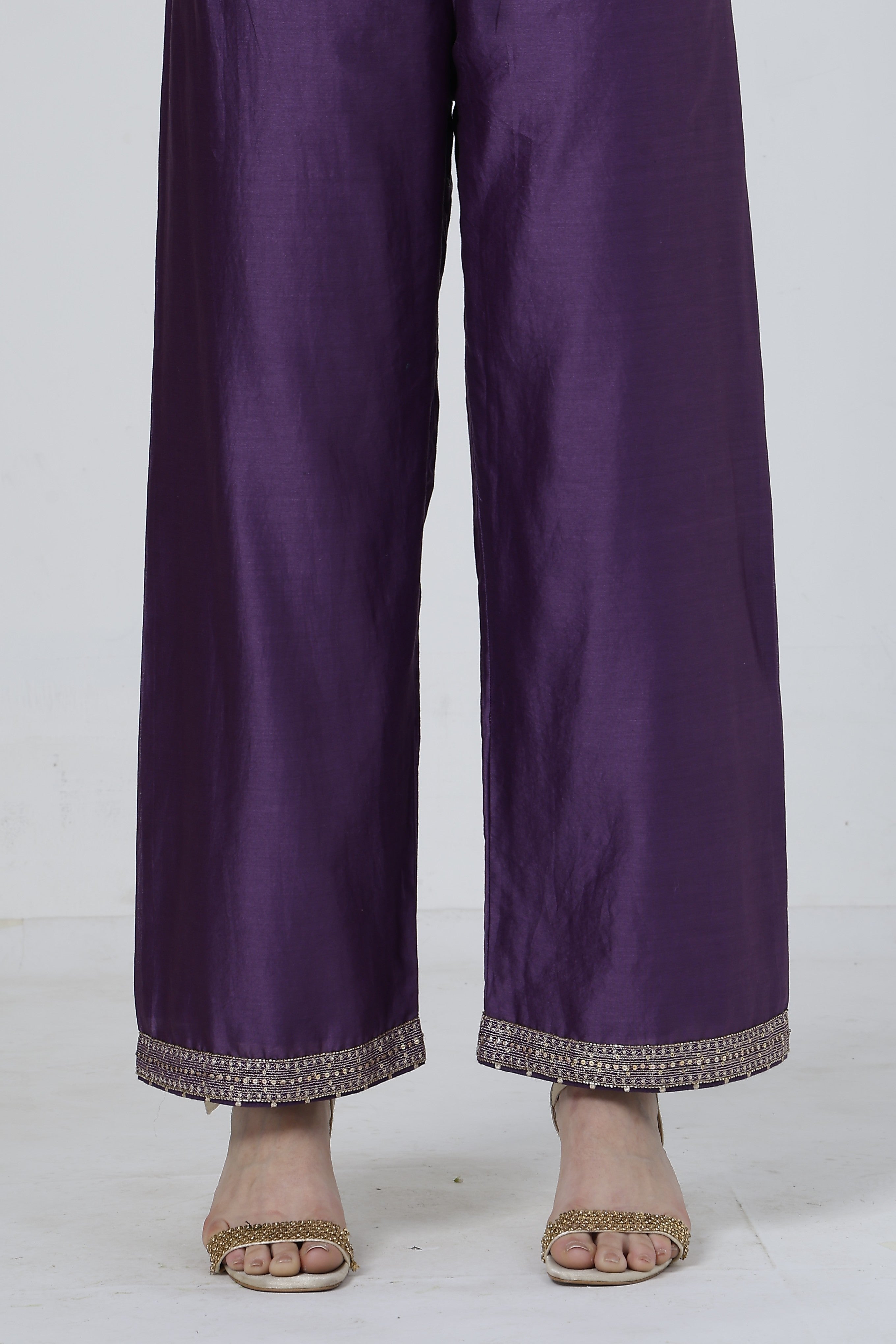 Violet Embroidered Suit Set