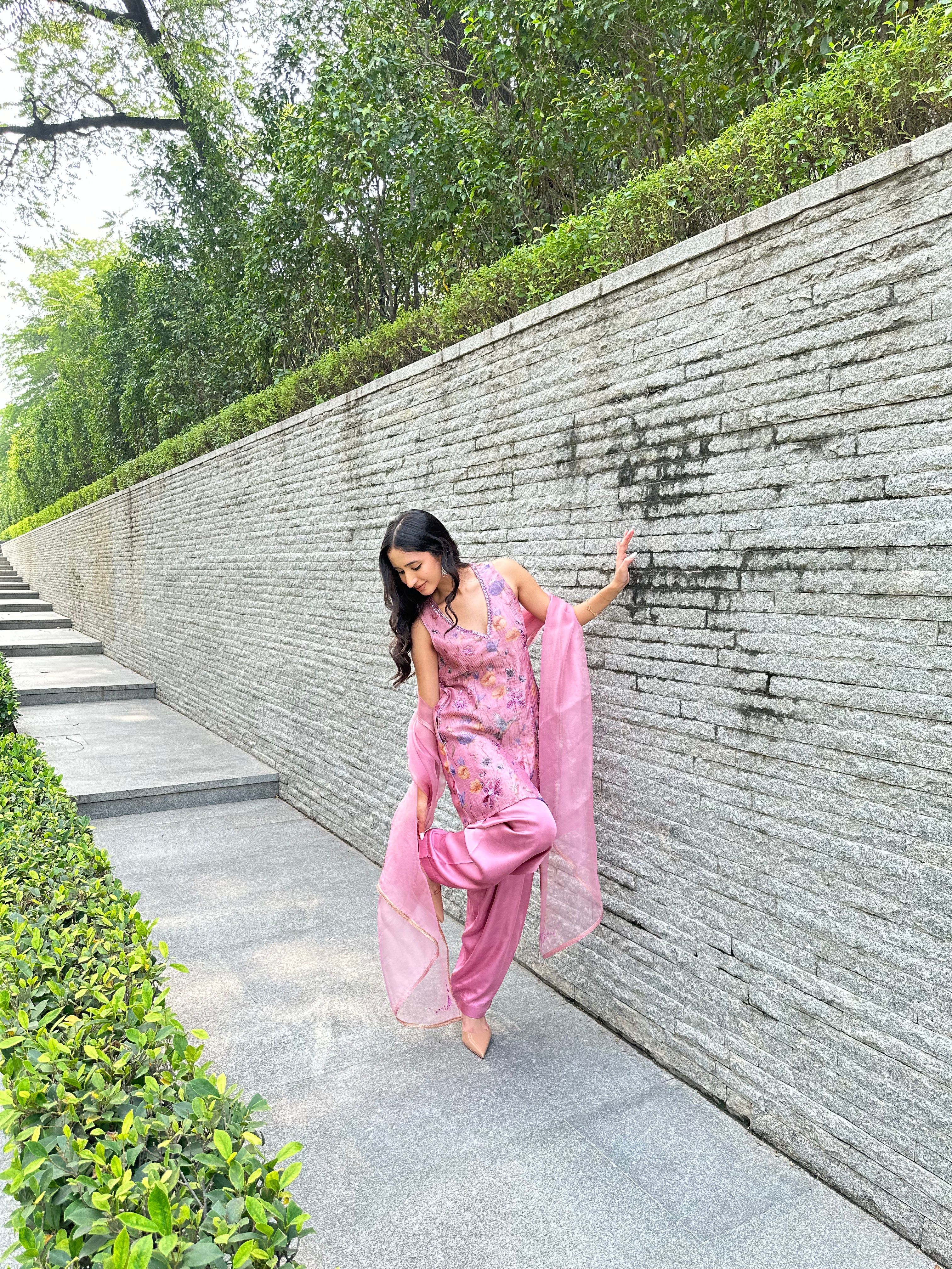 Mauve Crushed Salwar Set