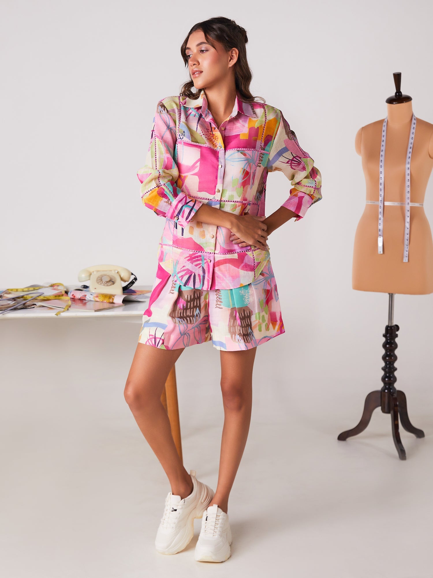 Rasberry Abstract Co-ord Set