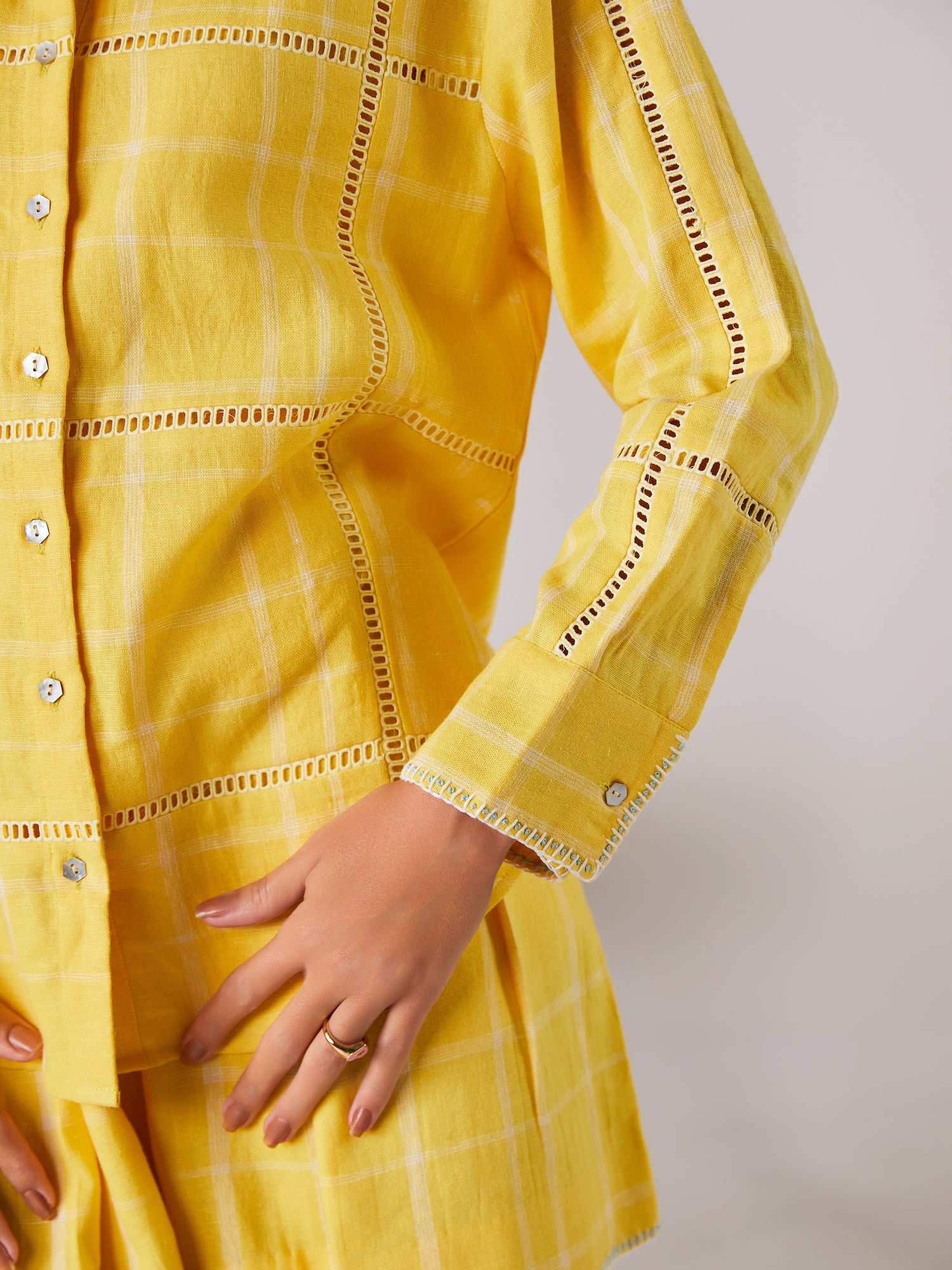Pineapple Checkered Shirt and Shorts Set