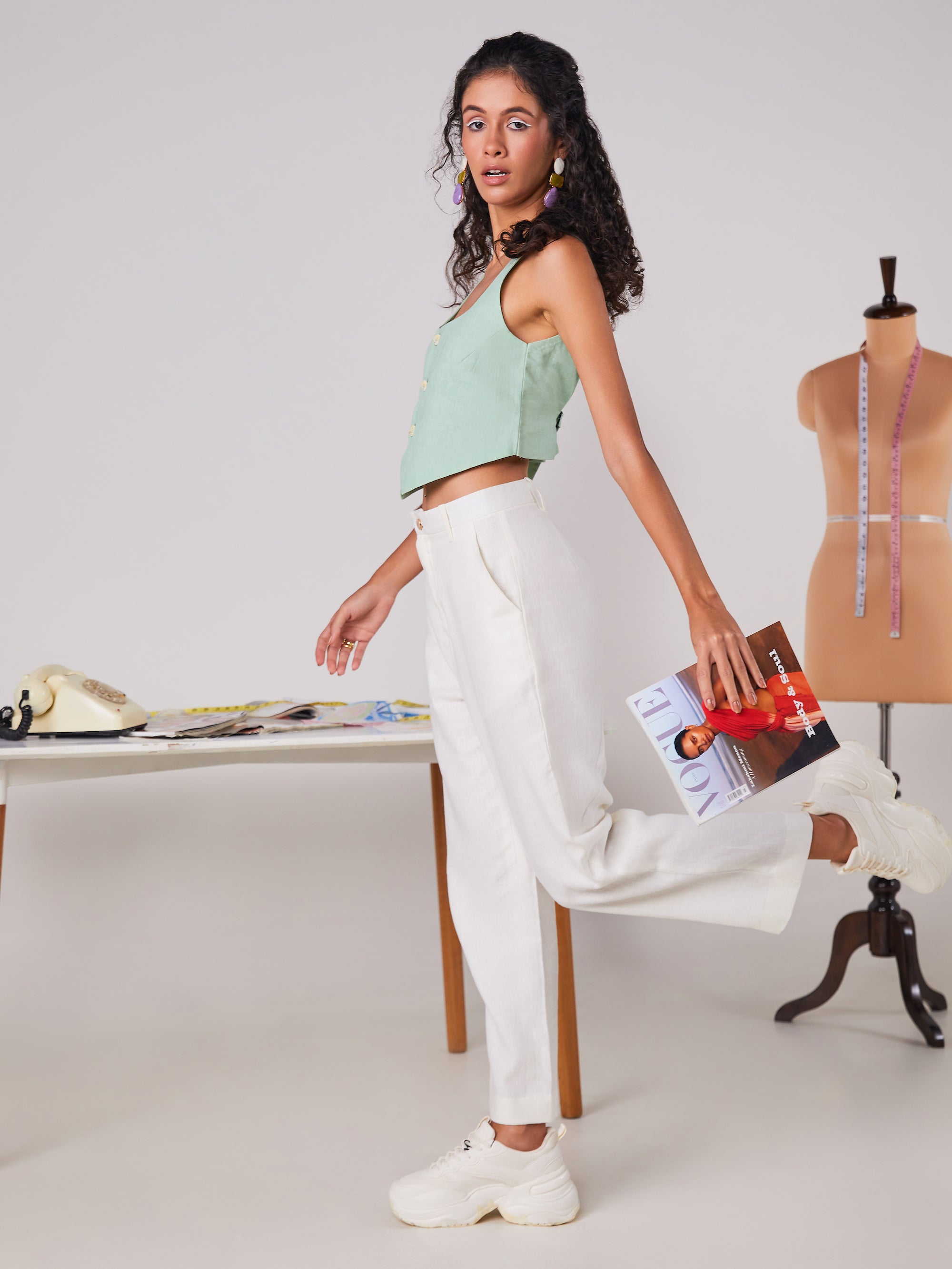 Ivory Linen Pants