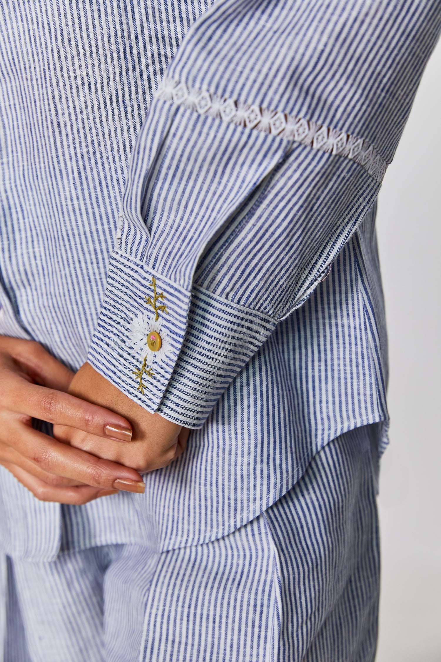 Sky Blue Pinstripe Shirt Co-Ord