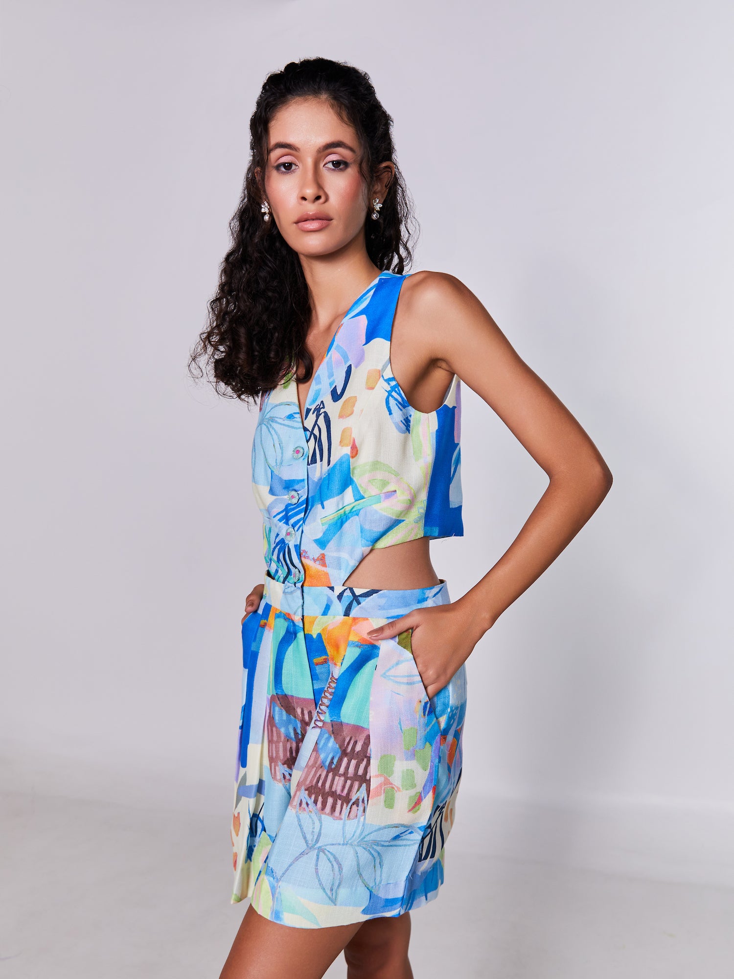 Cobalt Abstract playsuit