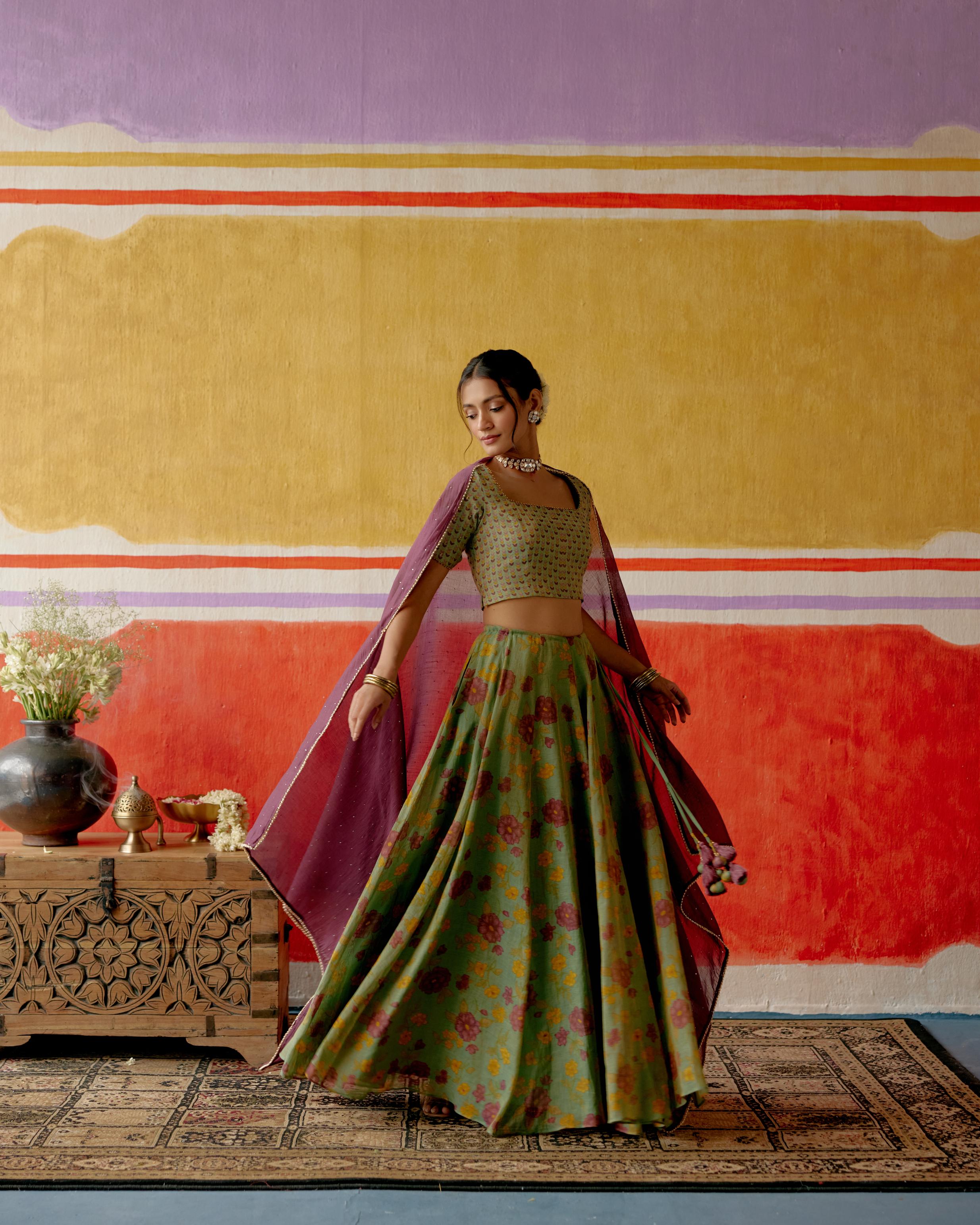 Mehndi Lehenga Set
