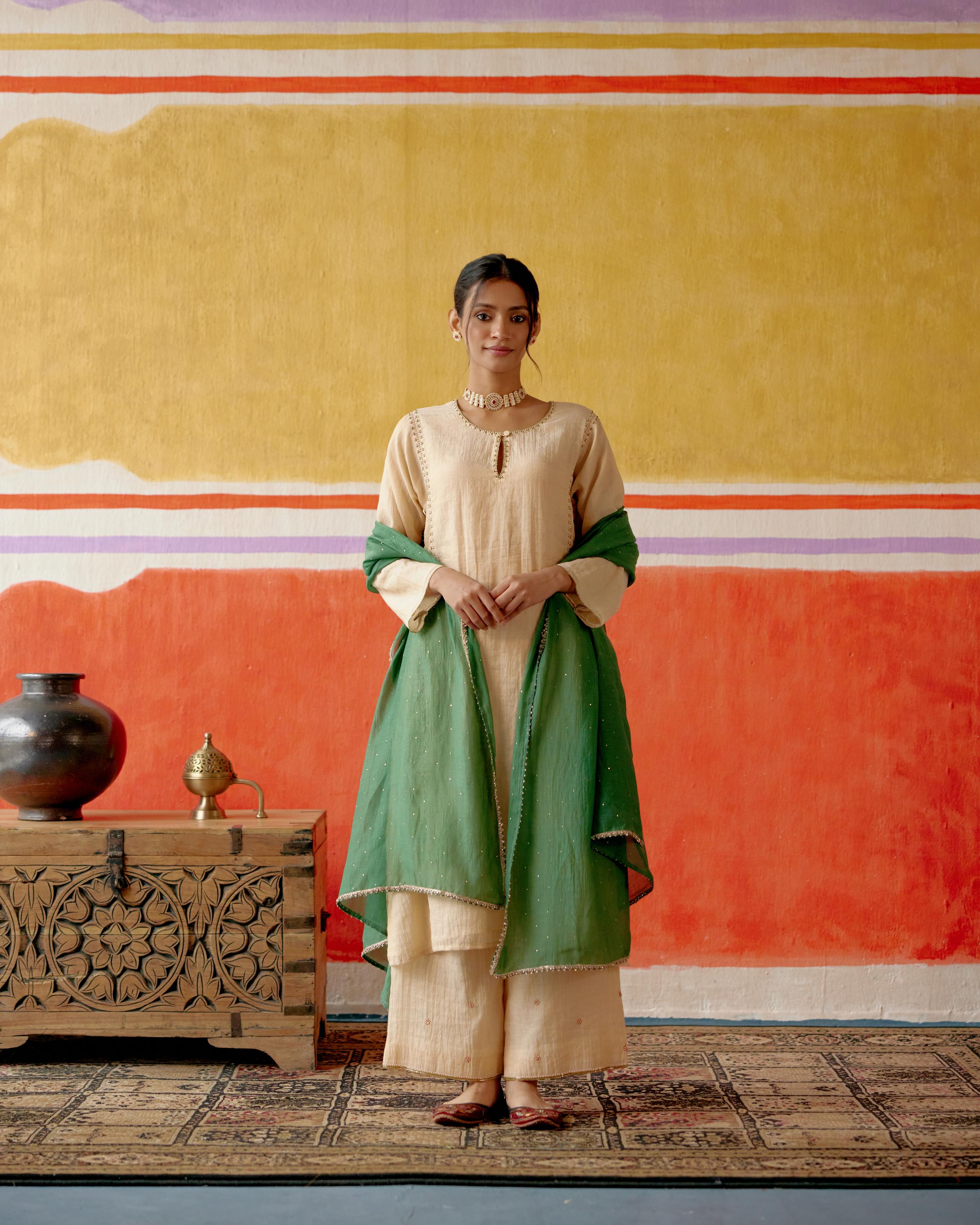 Mogra Beaded Kurta Set