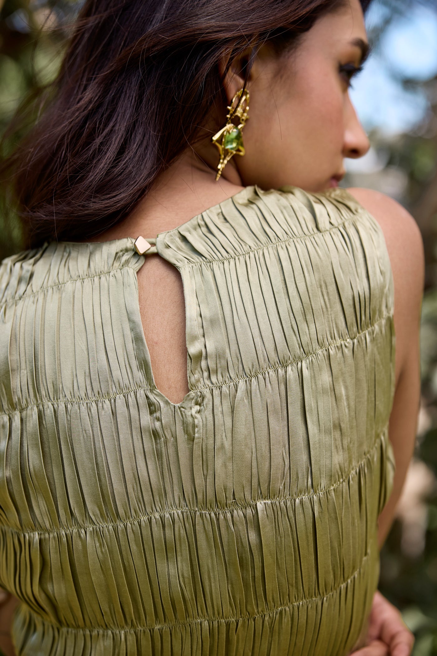 Sage Green Smocking Dress