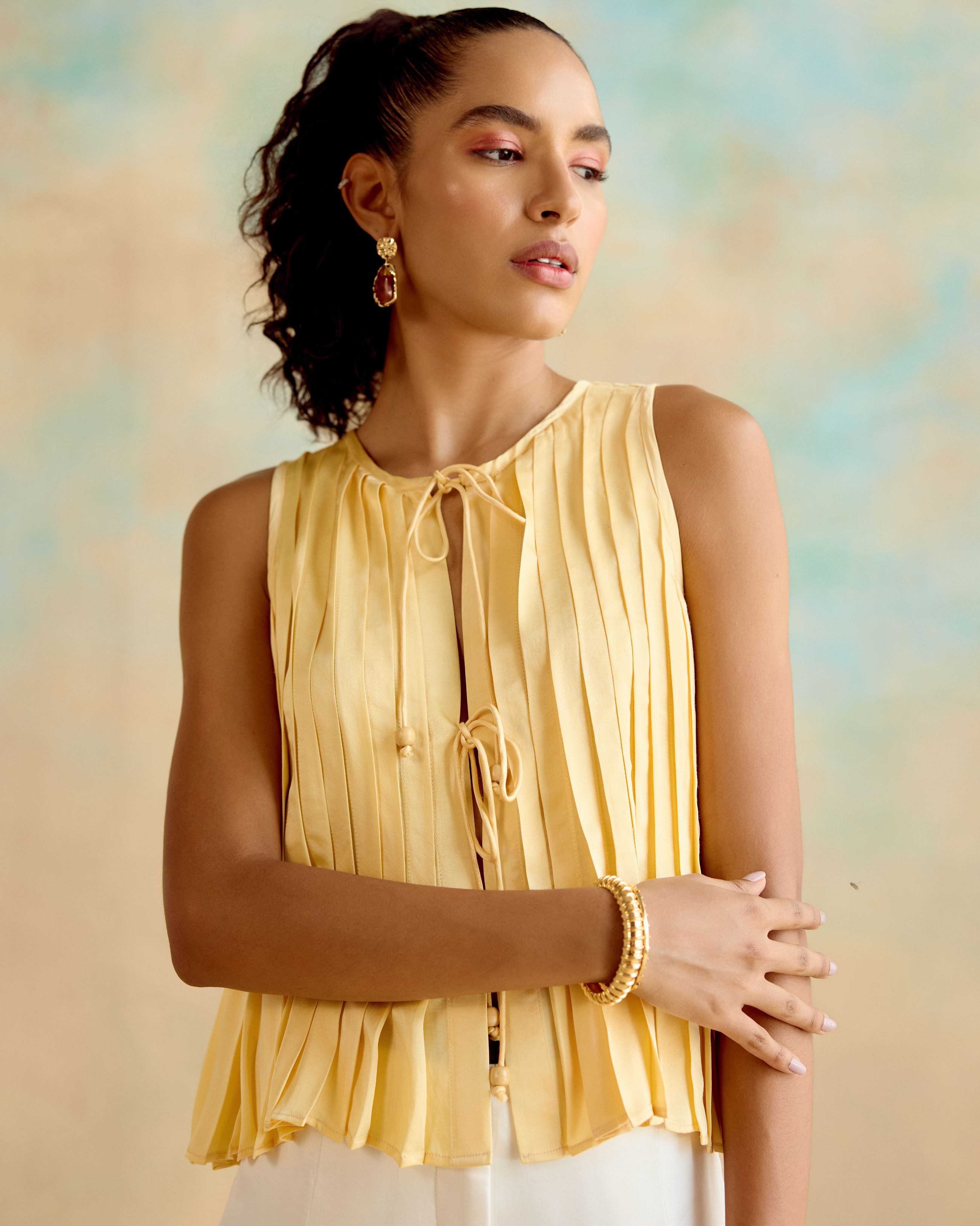 Sun Daze Pleated Top