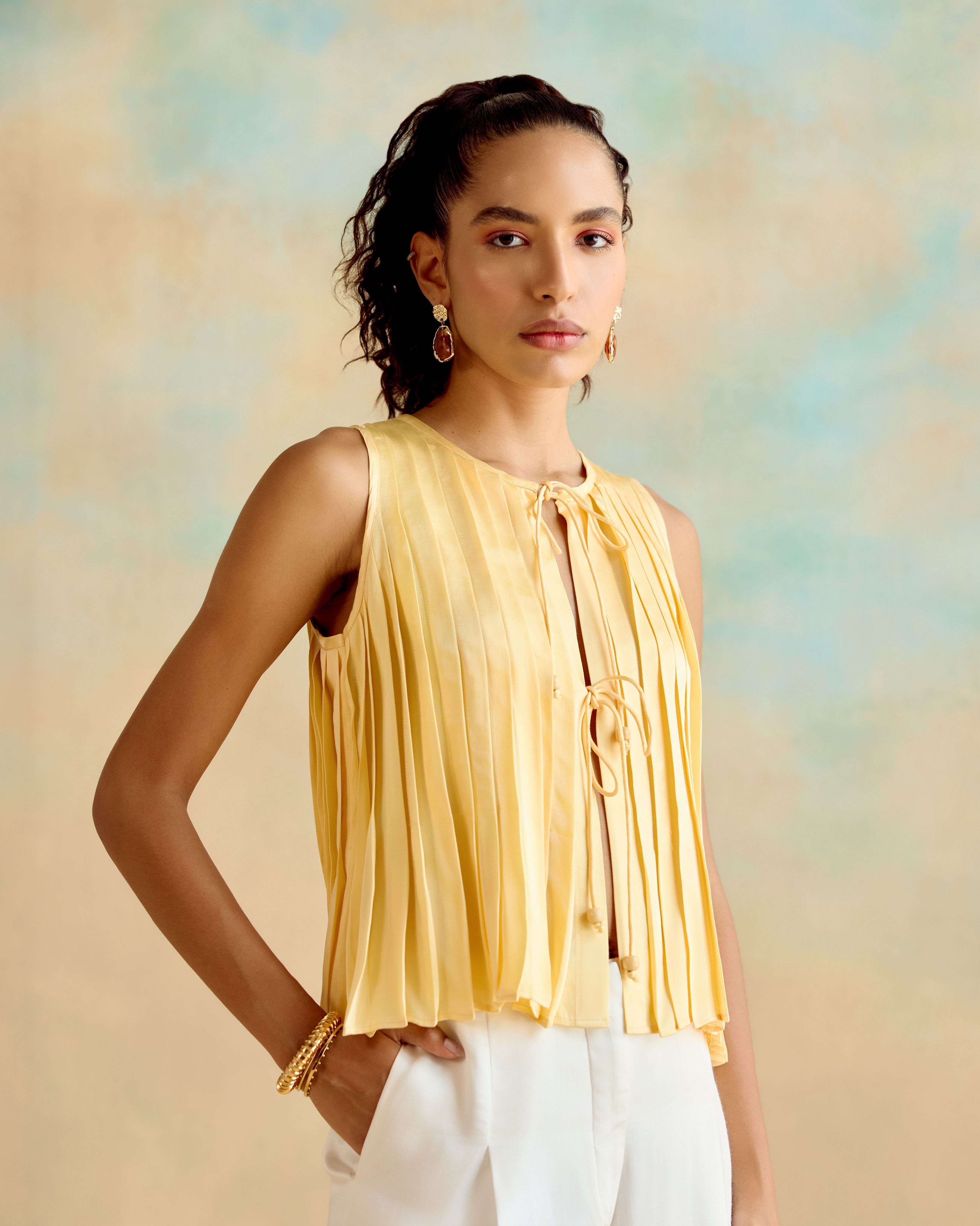 Sun Daze Pleated Top