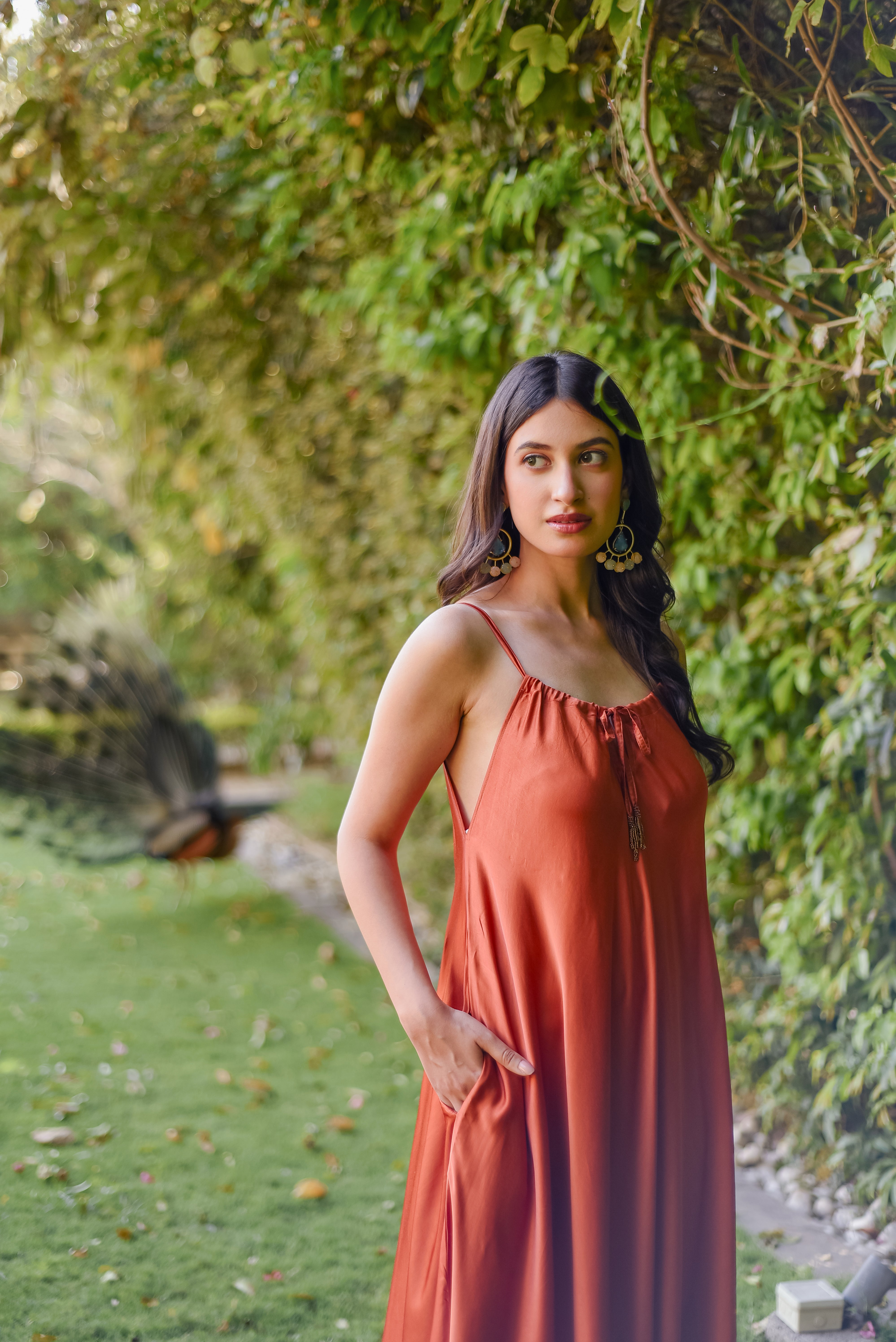 Tangerine Bloom Long Dress