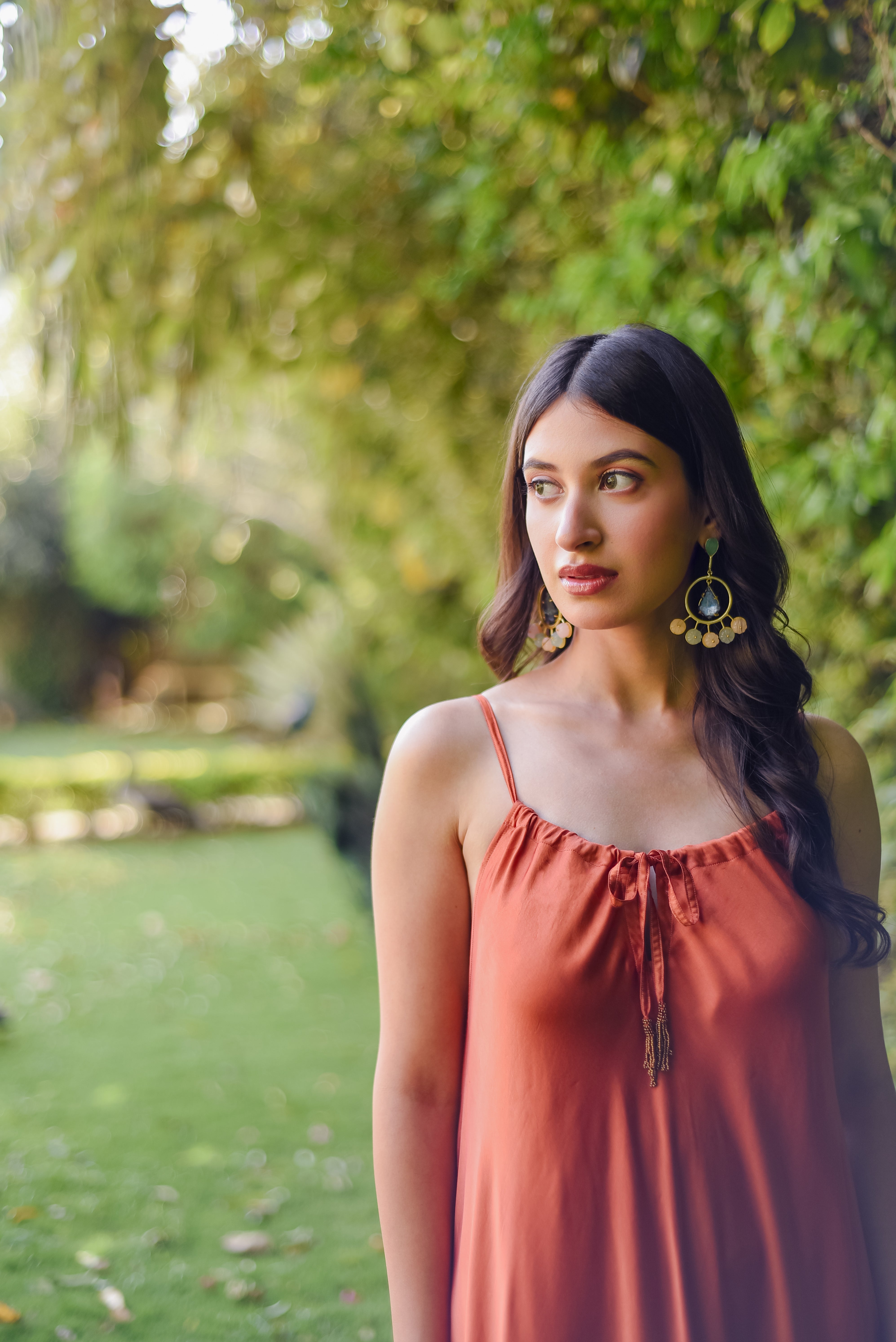 Tangerine Bloom Long Dress