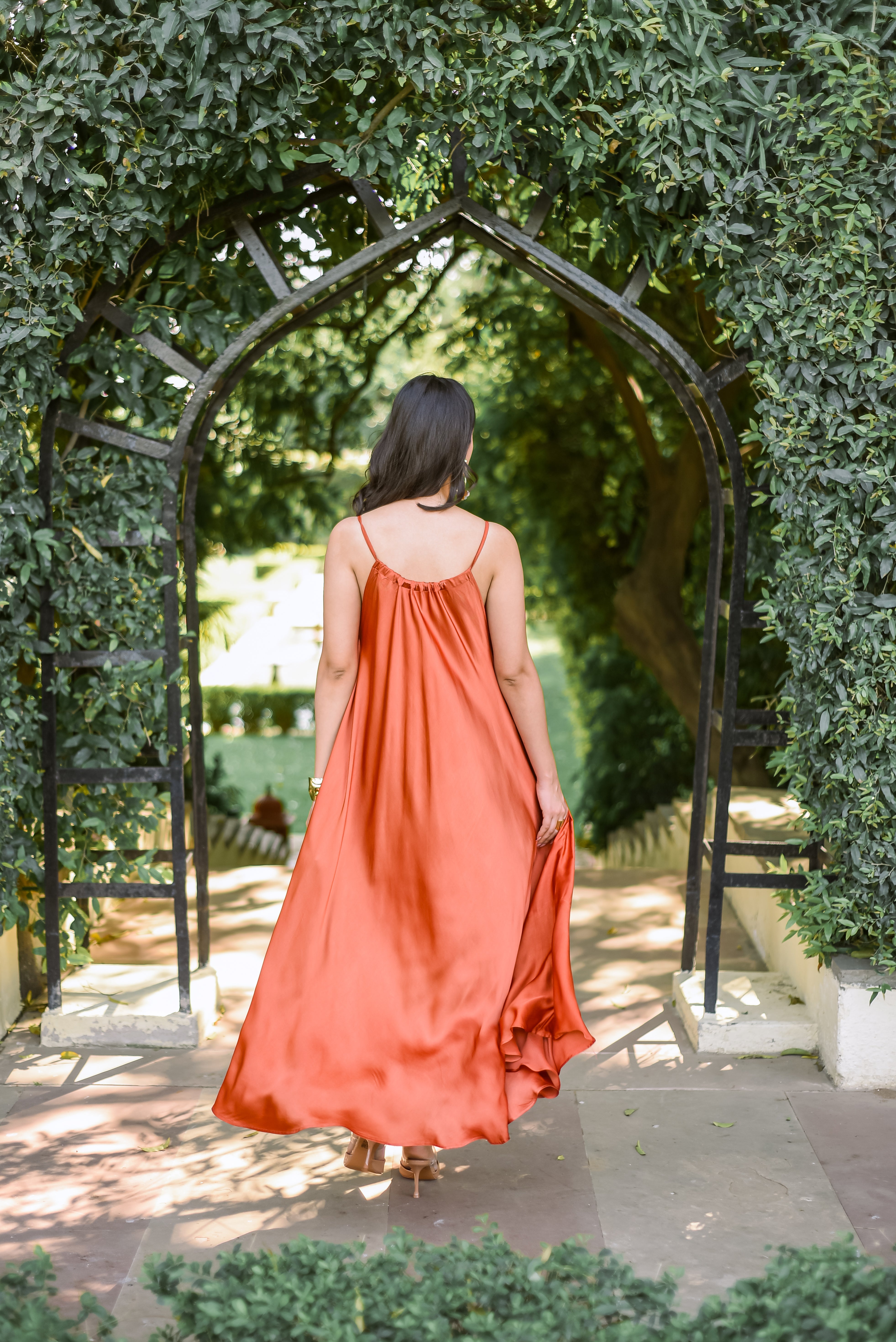Tangerine Bloom Long Dress