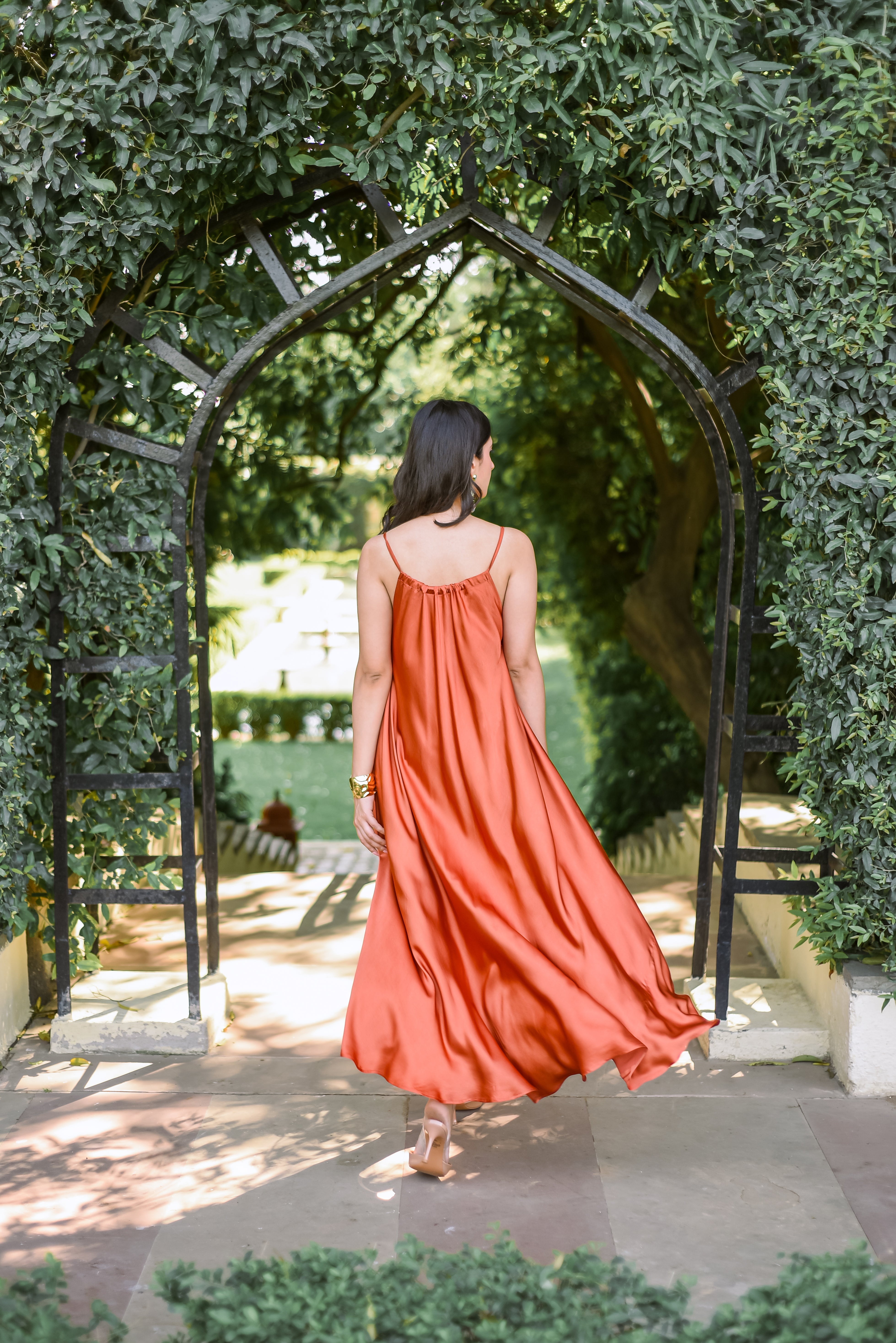 Tangerine Bloom Long Dress