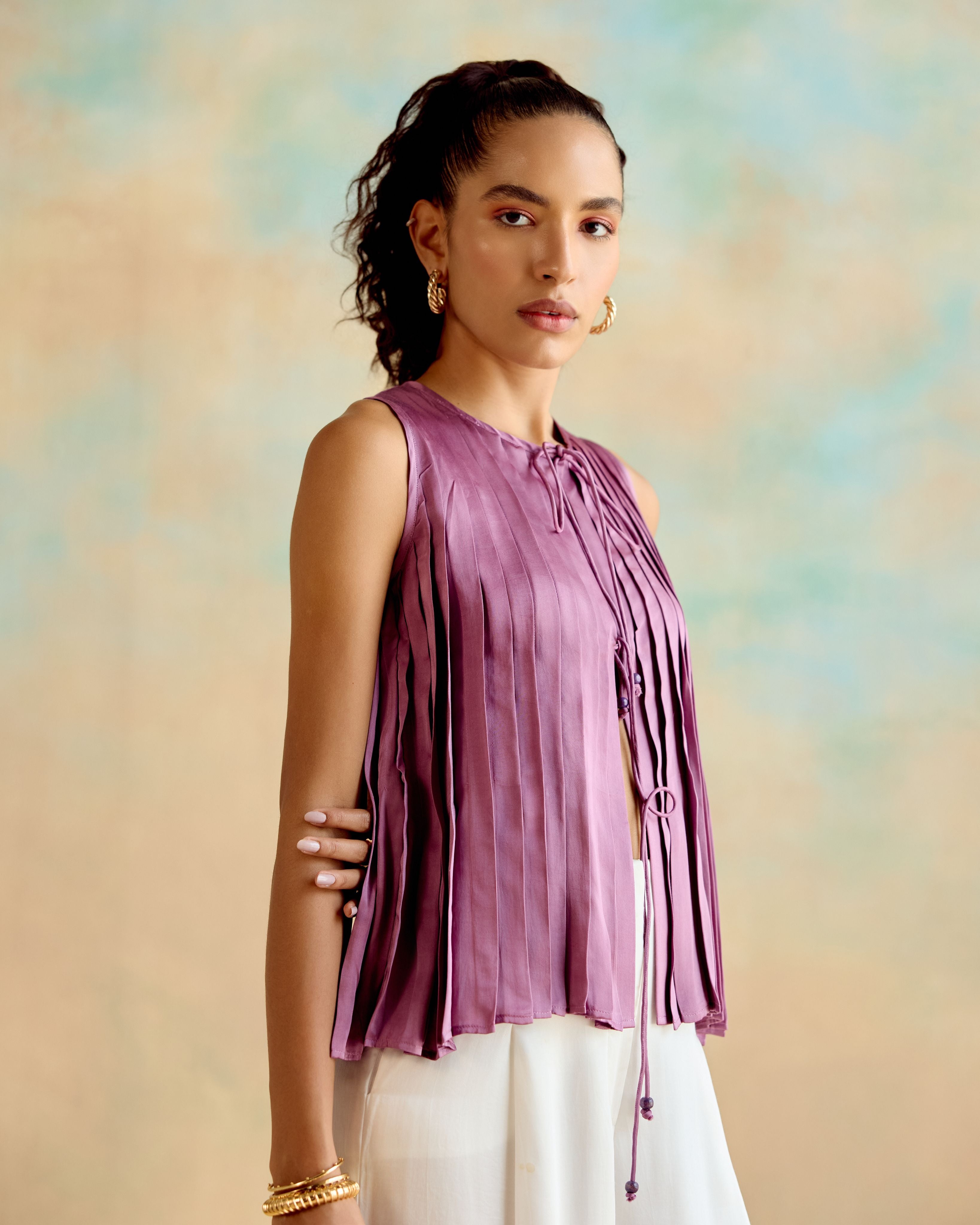 Violet tie up top