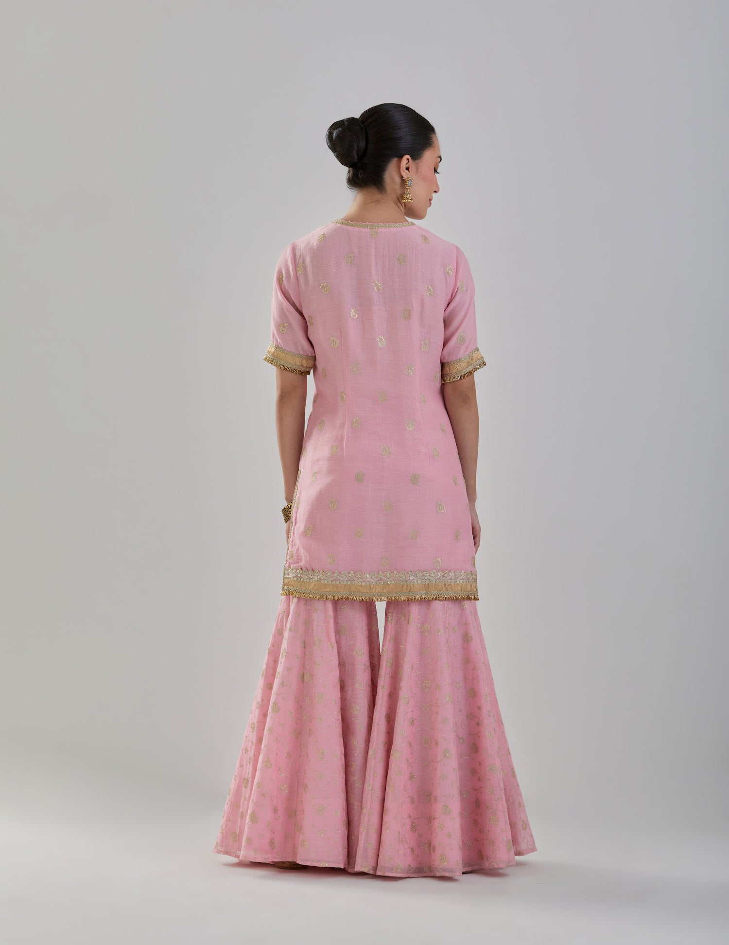 Rose Quartz Chanderi Sharara Set
