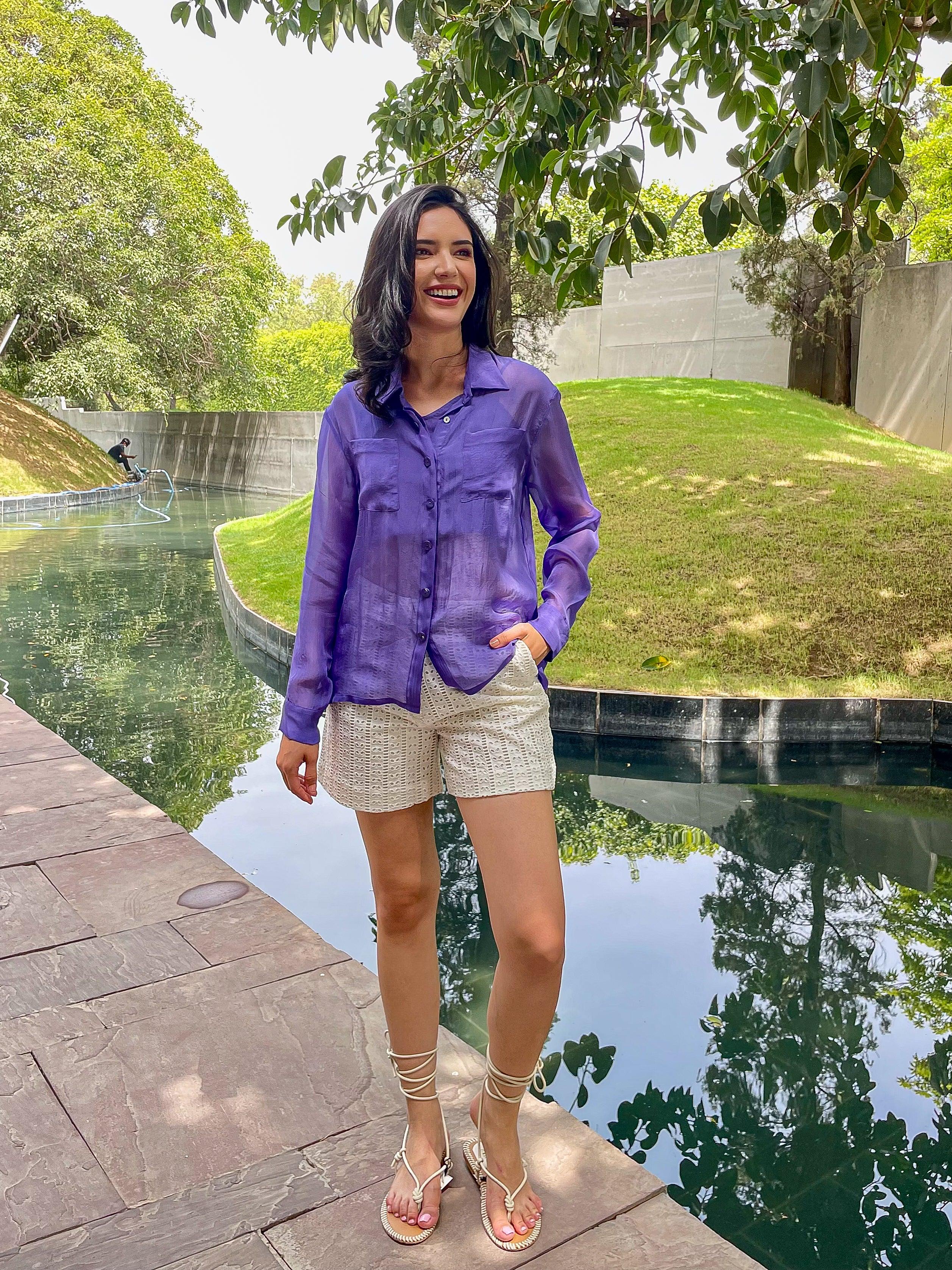 Lavender Organza Shirt - Kapaas
