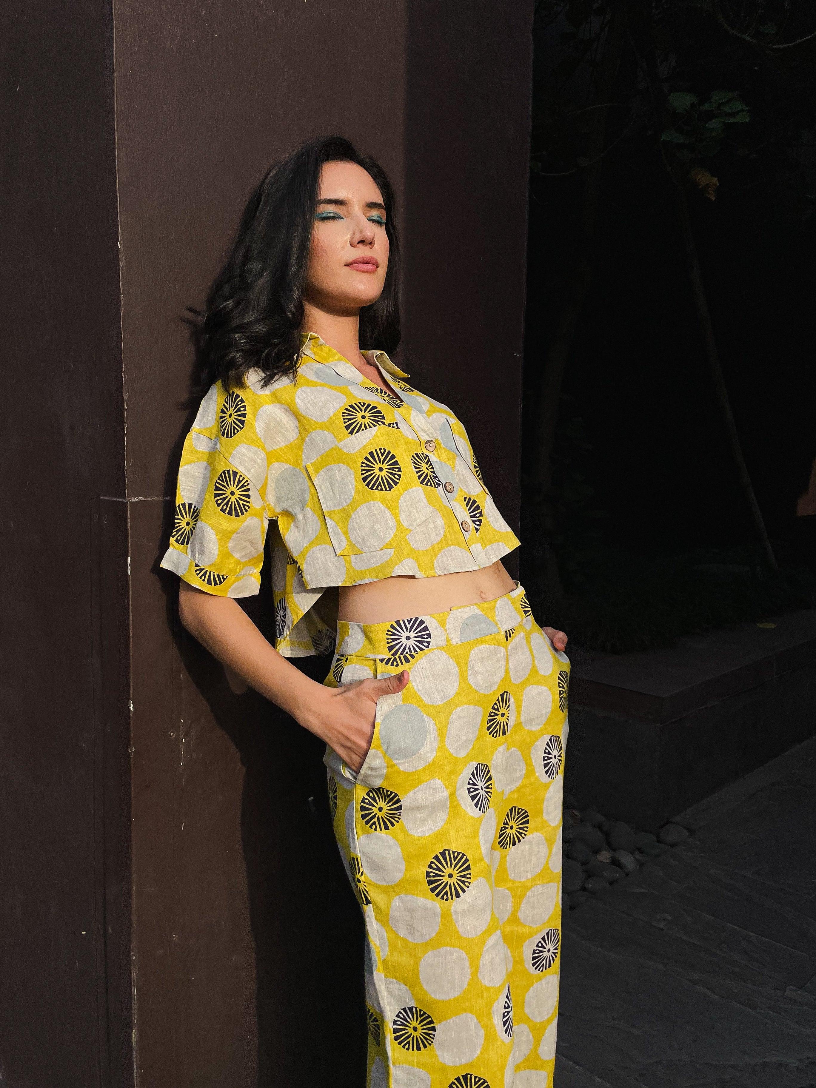 Daffodil Printed Linen Co-ord Set - Kapaas