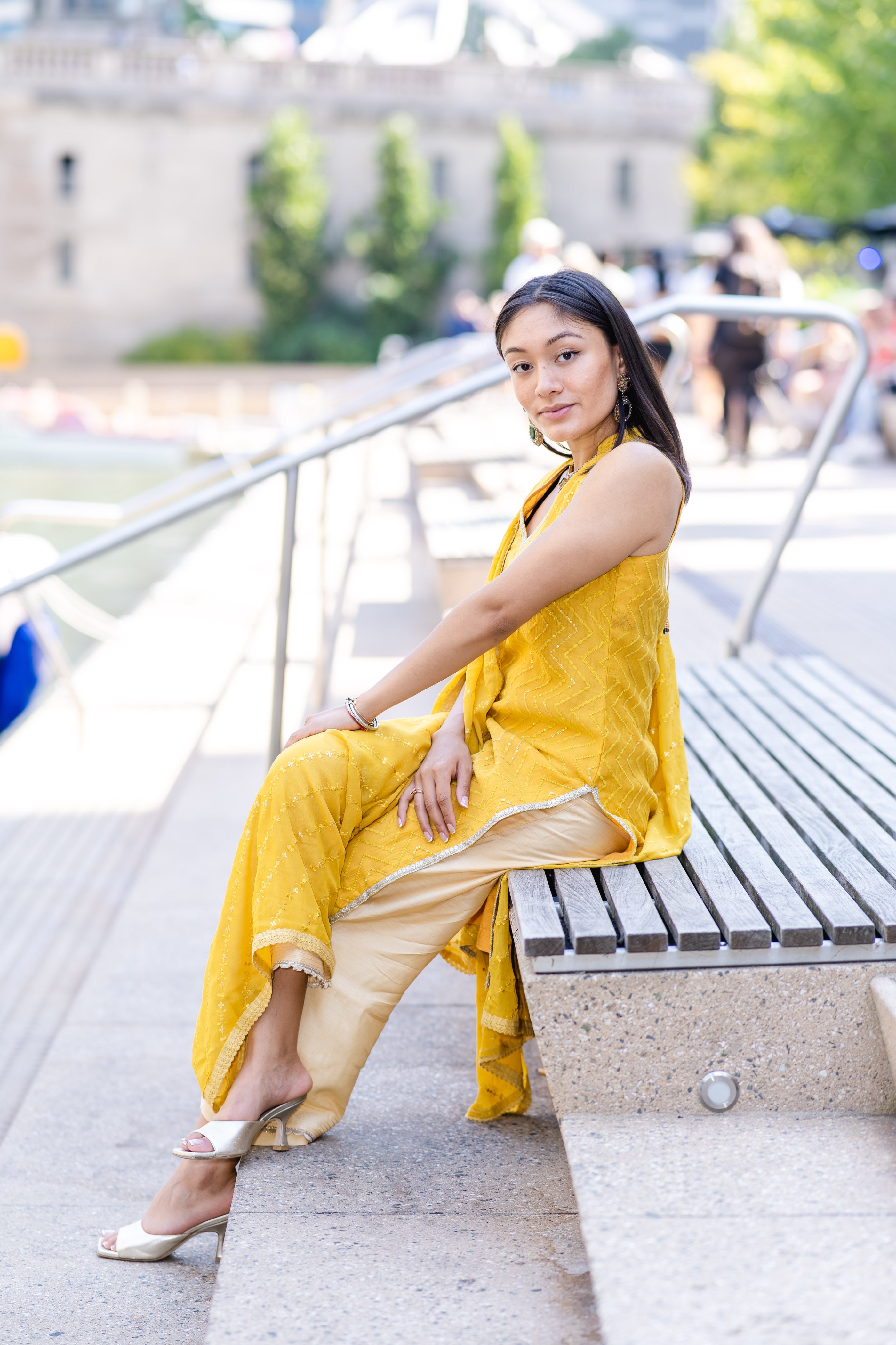 Citrine Chanderi Suit Set