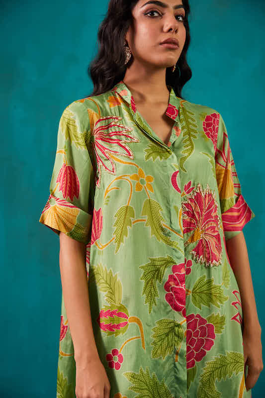 Green Floral Co-ord Set