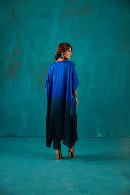 Teal Green Ombré Kaftan Co-ord Set