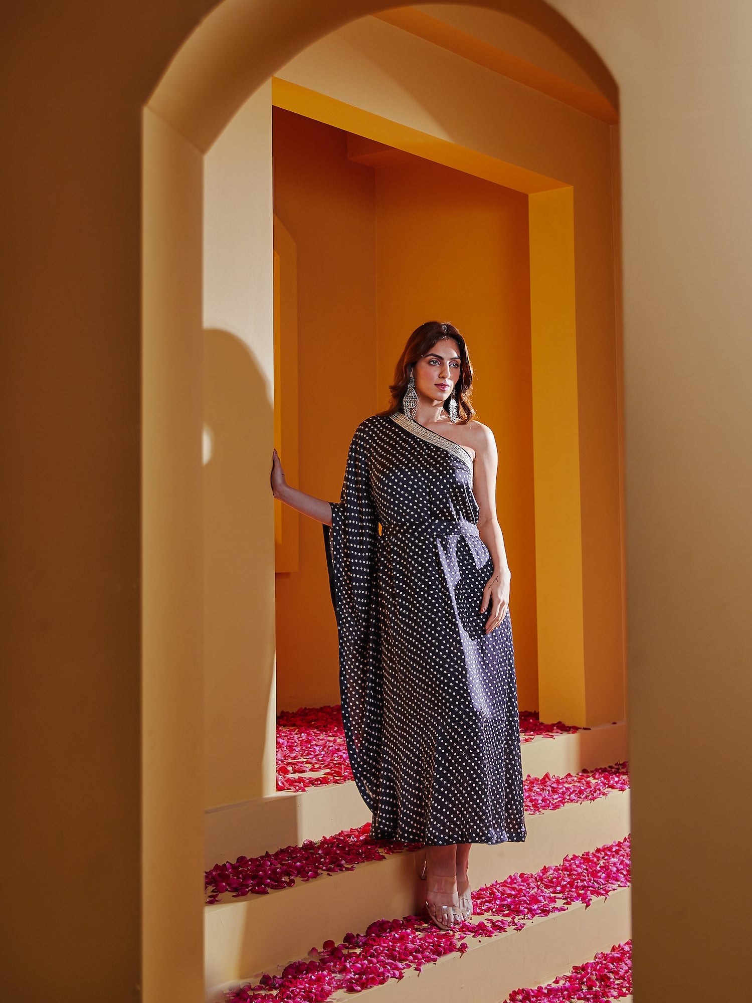 The Starry Night Off Shoulder Kaftan Dress