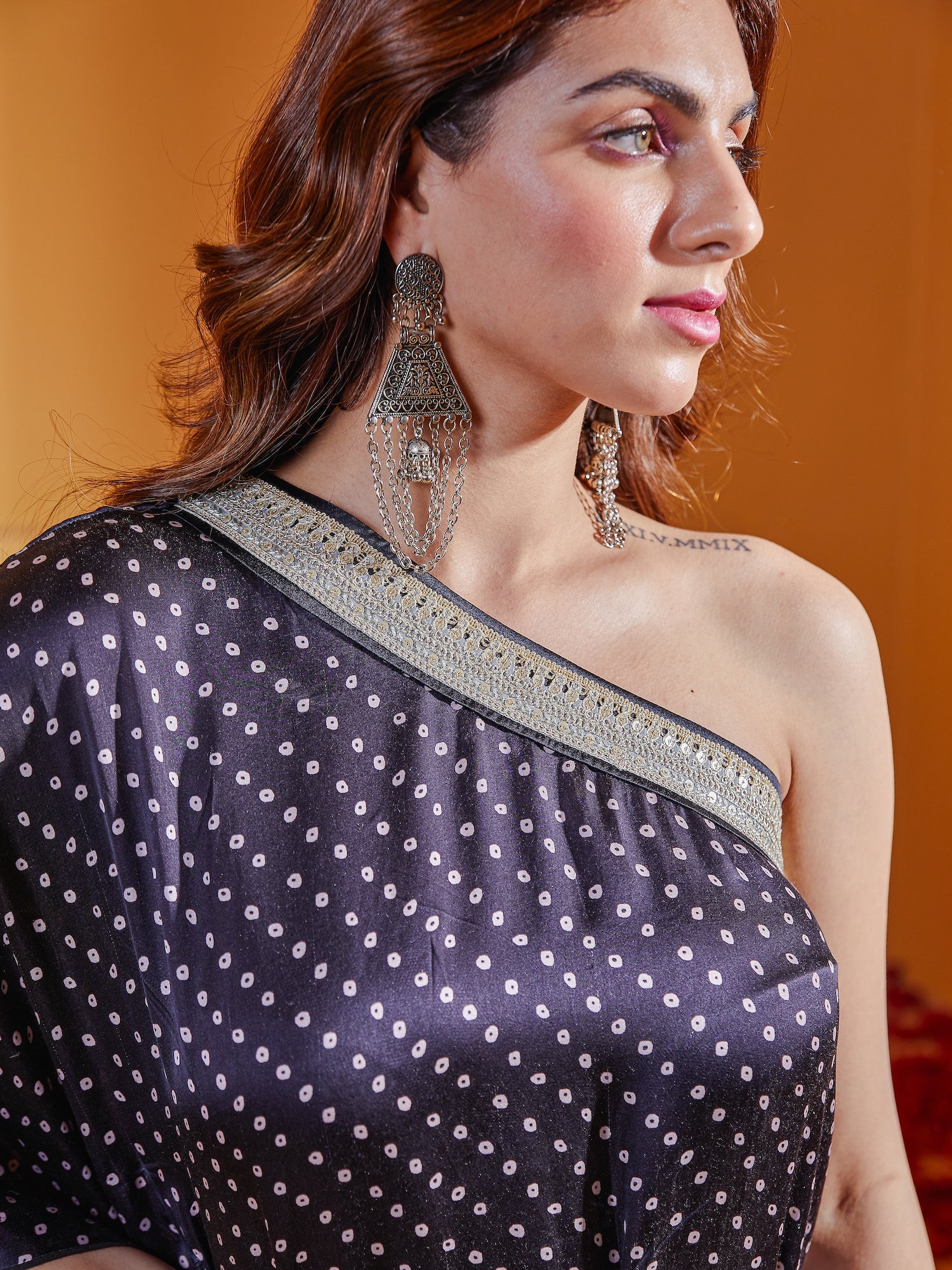 The Starry Night Off Shoulder Kaftan Dress