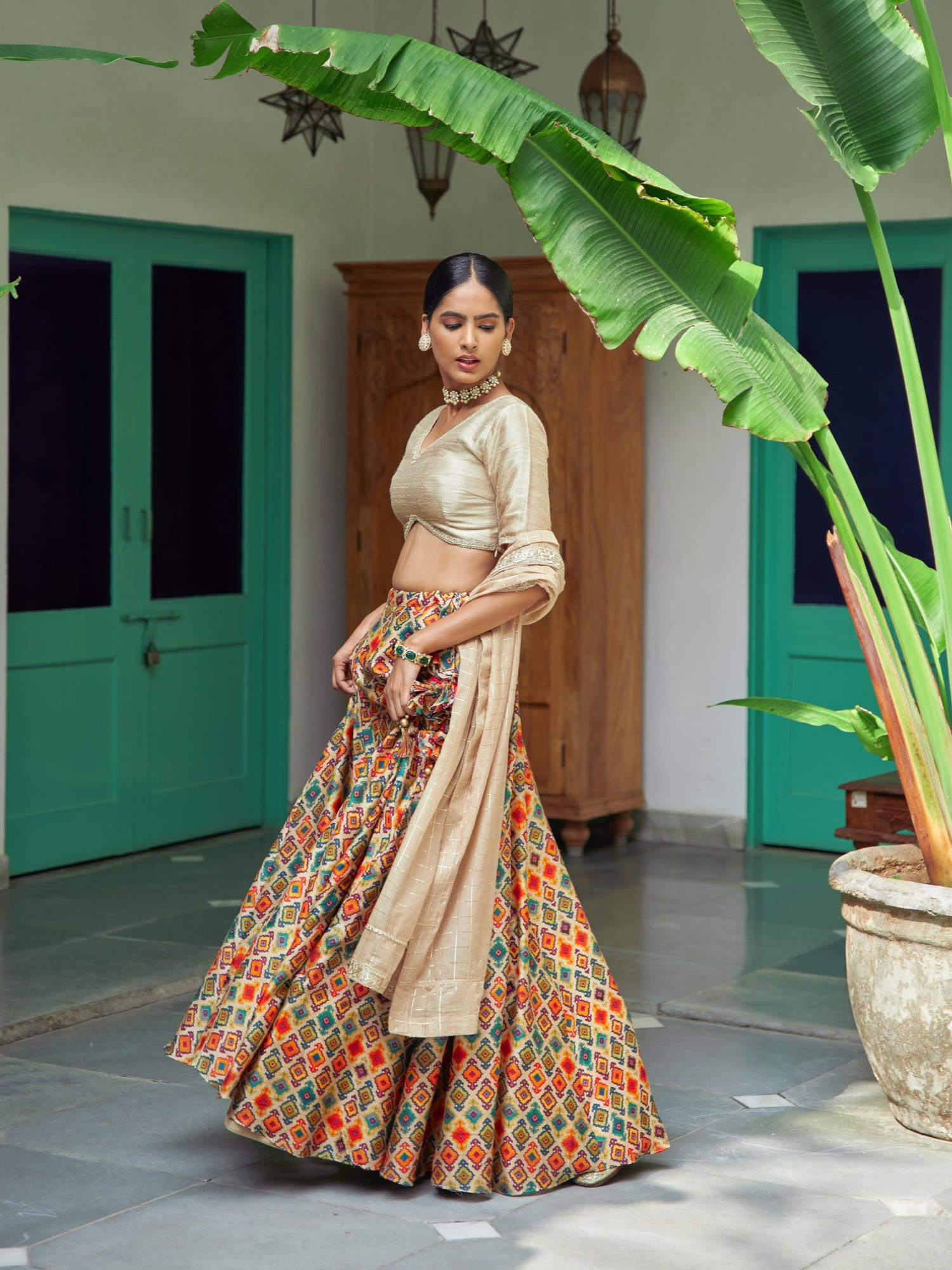 Husn Chanderi Lehenga Set
