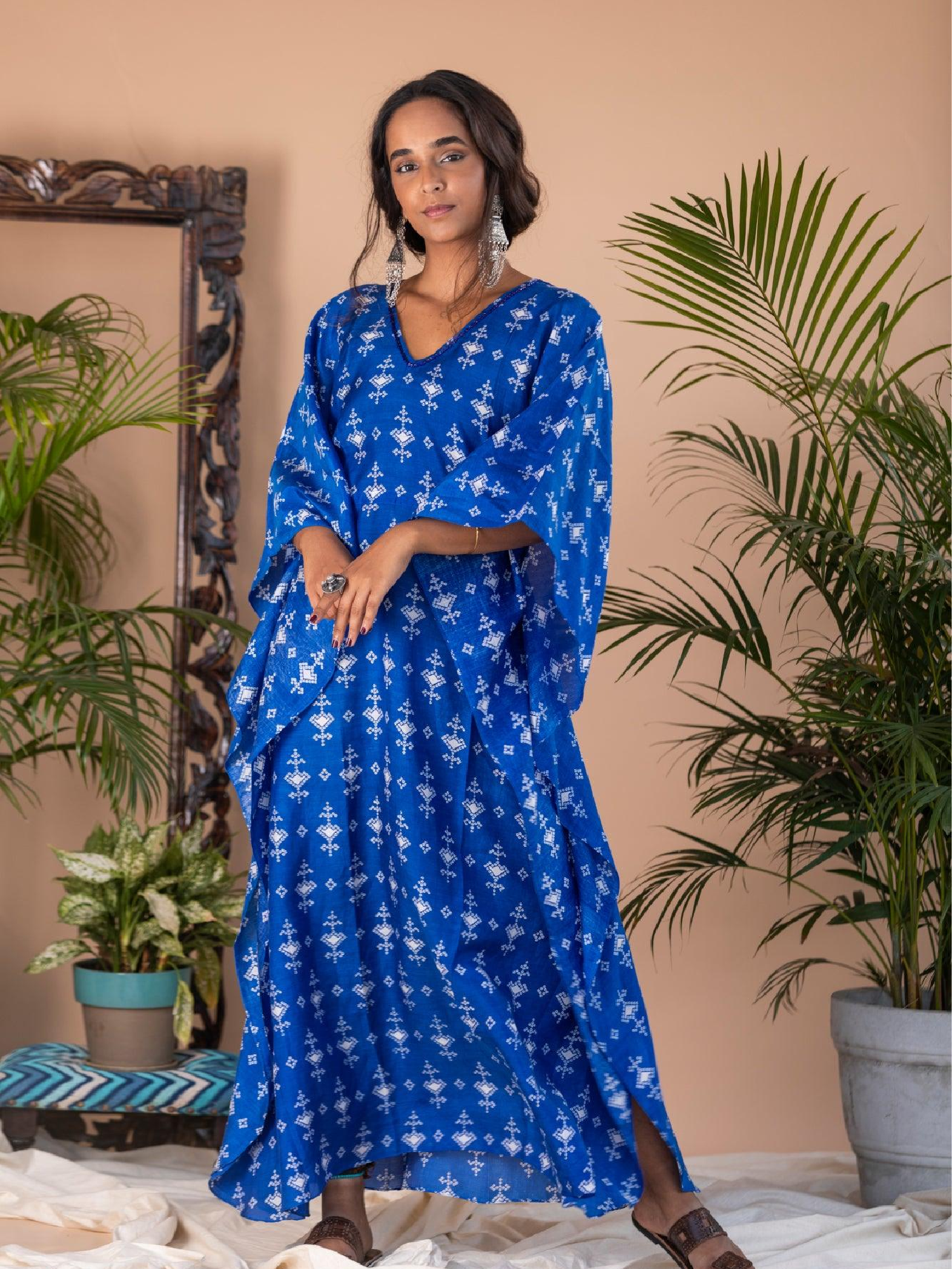 Gazal - Blue Long Kaftan