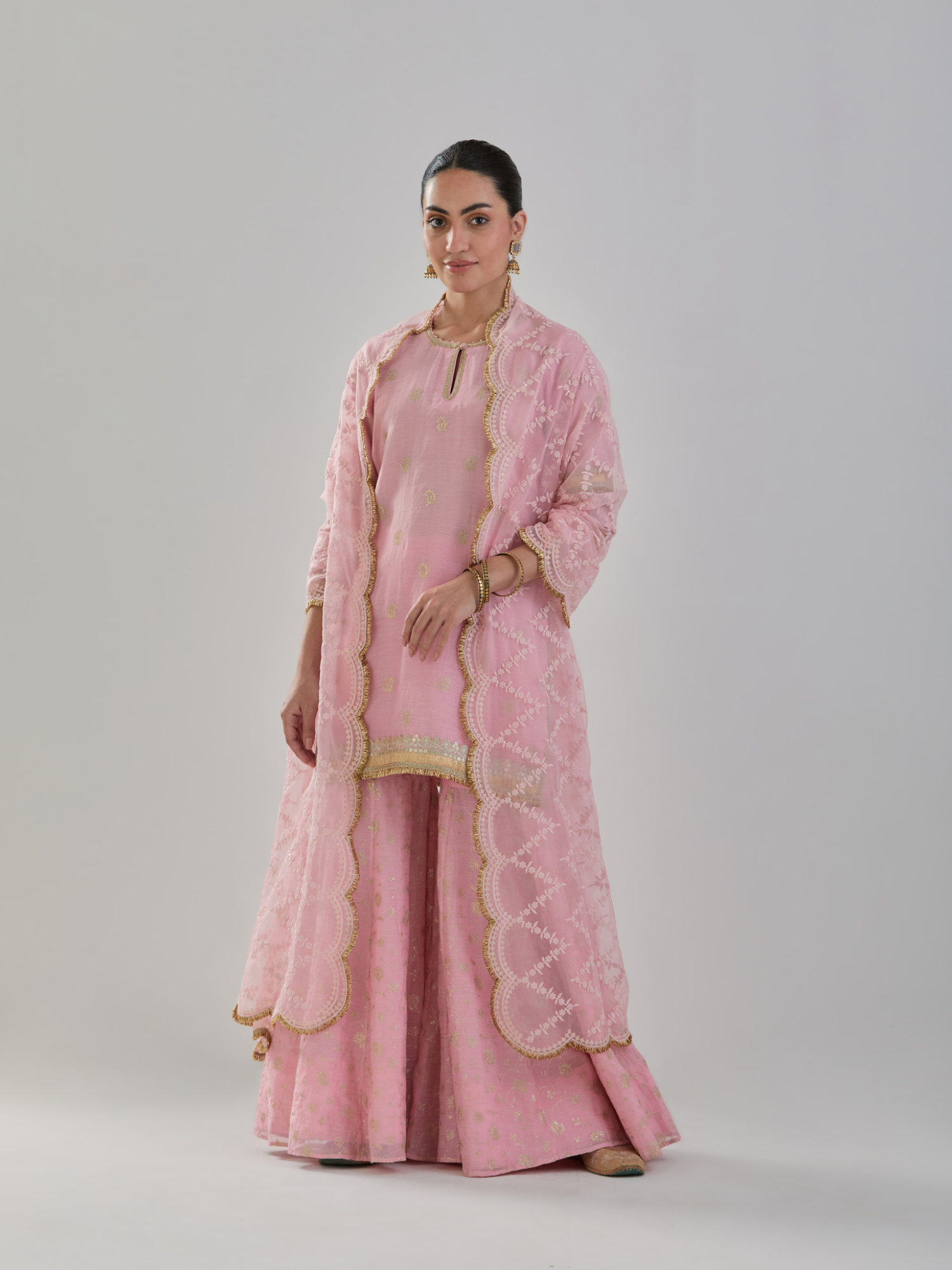 Rose Quartz Chanderi Sharara Set