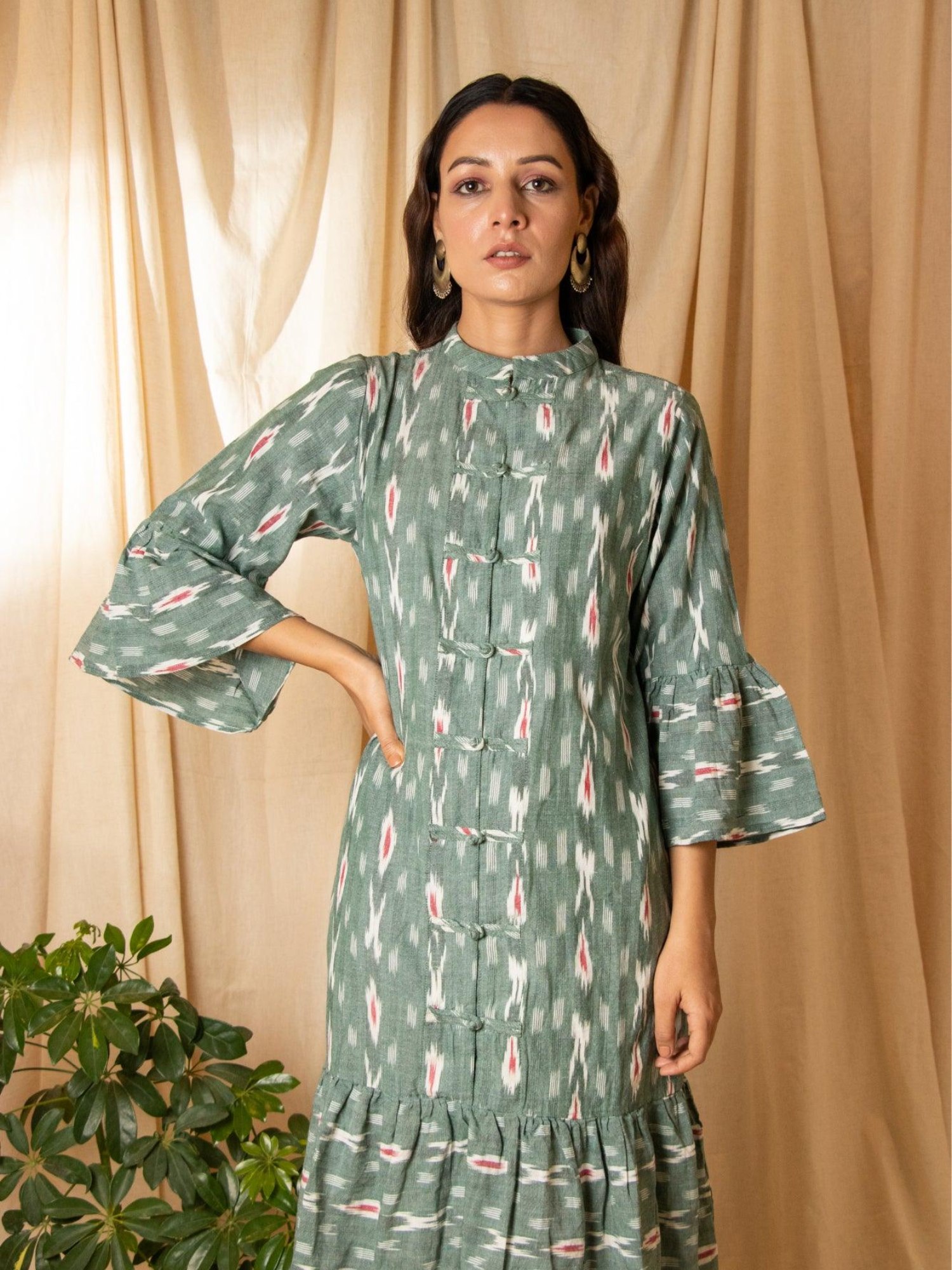 Sage Green Ikat Dress