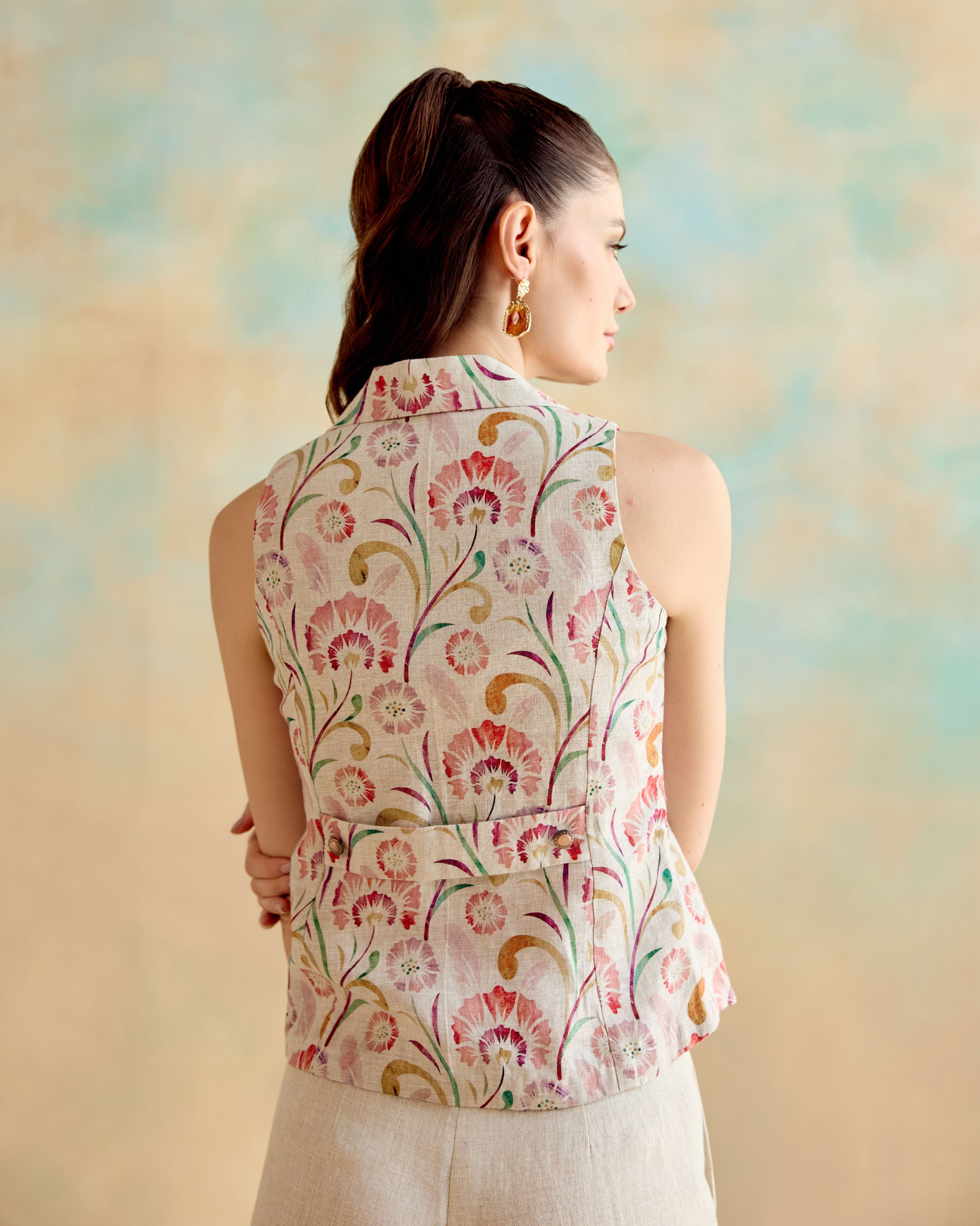 Amber Floral Waistcoat Set