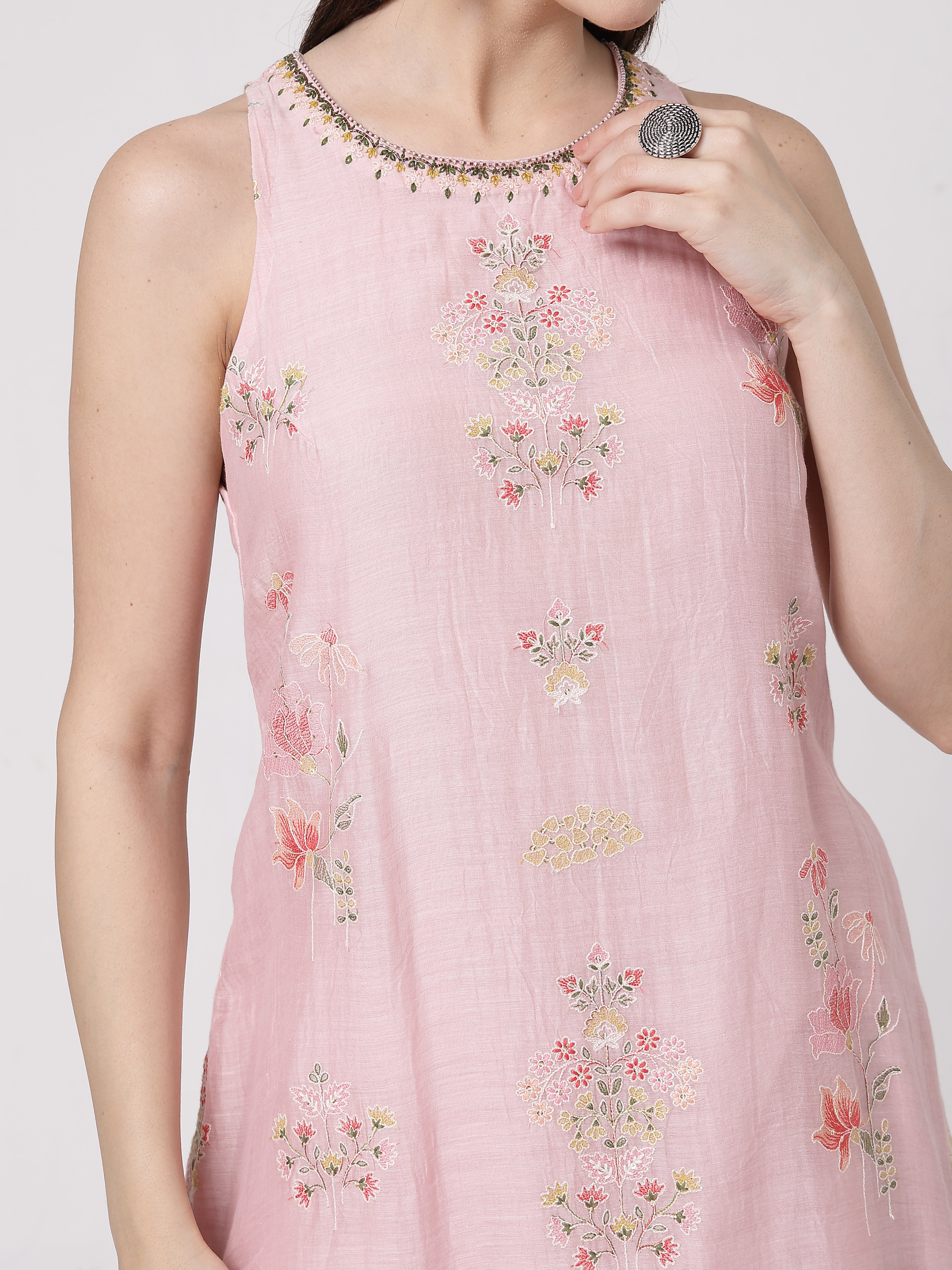 Pearl Pink A-line Salwar Set