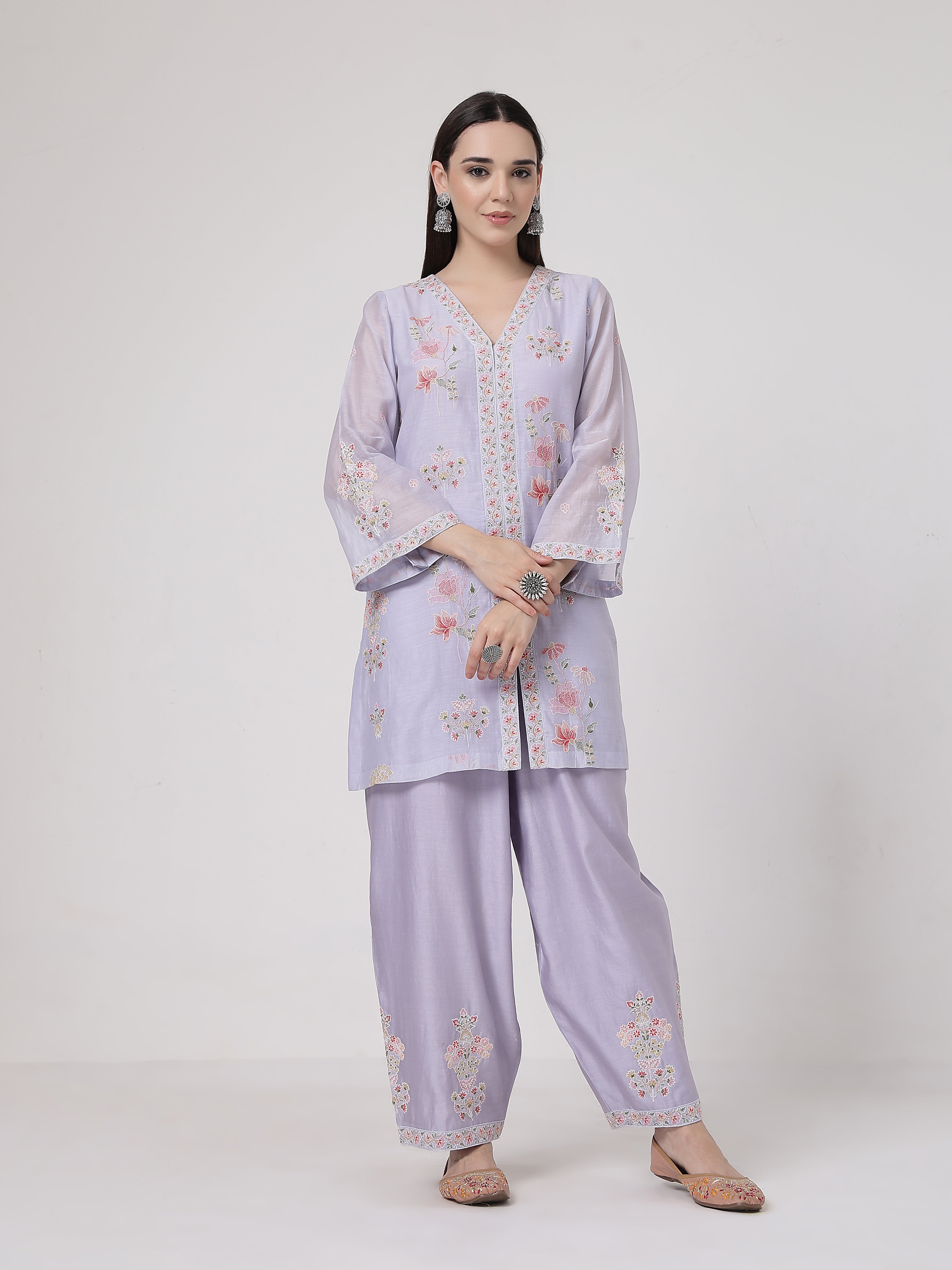 Mauve A-line Suit Set