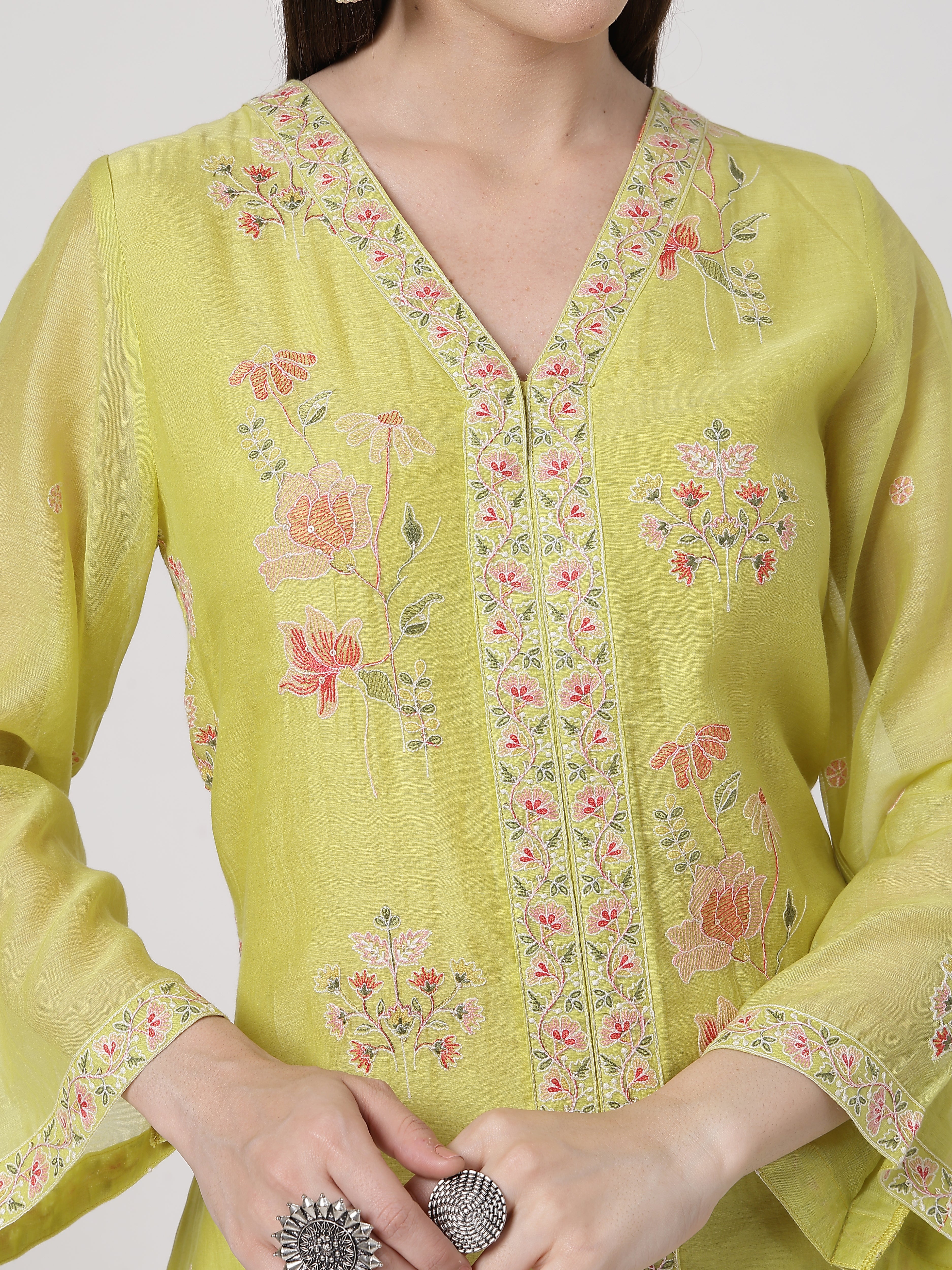 Lime Green A-line Suit Set