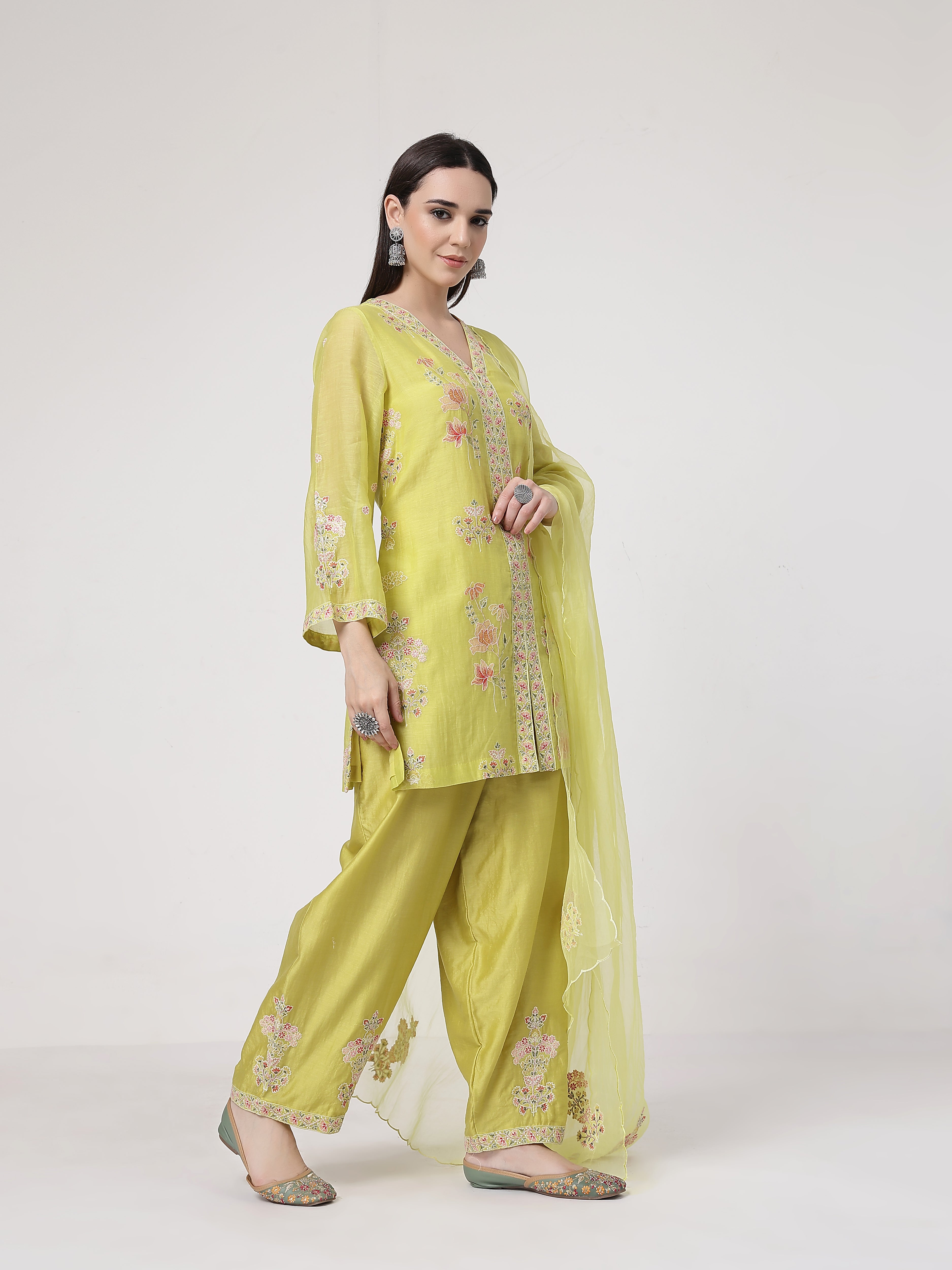 Lime Green A-line Suit Set