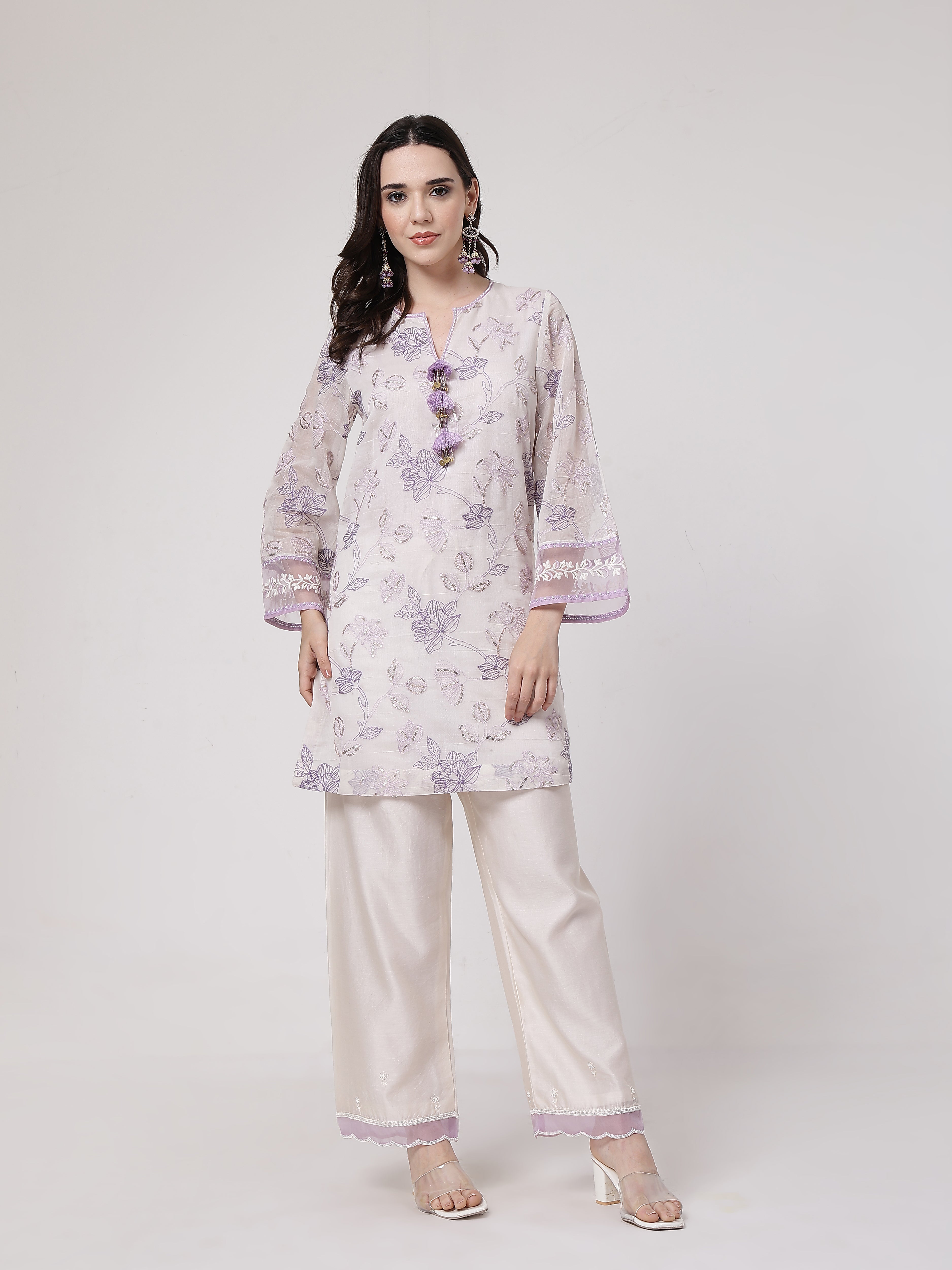 Lilac Tassels Kurta Set