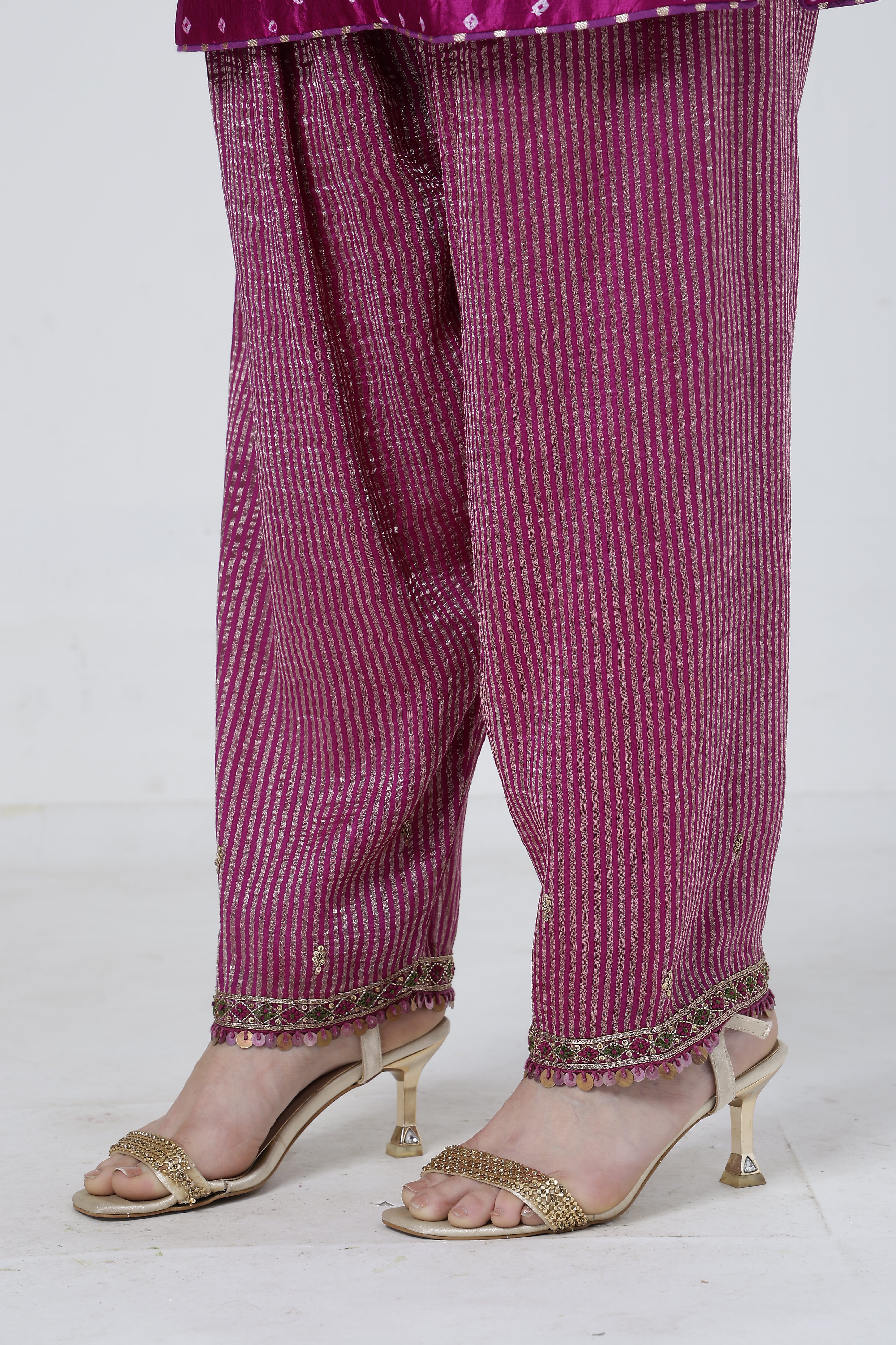 Violet Bandhani Salwar Set