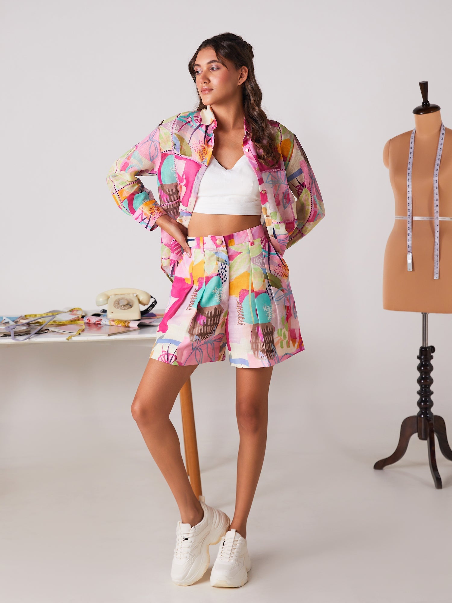 Rasberry Abstract Co-ord Set