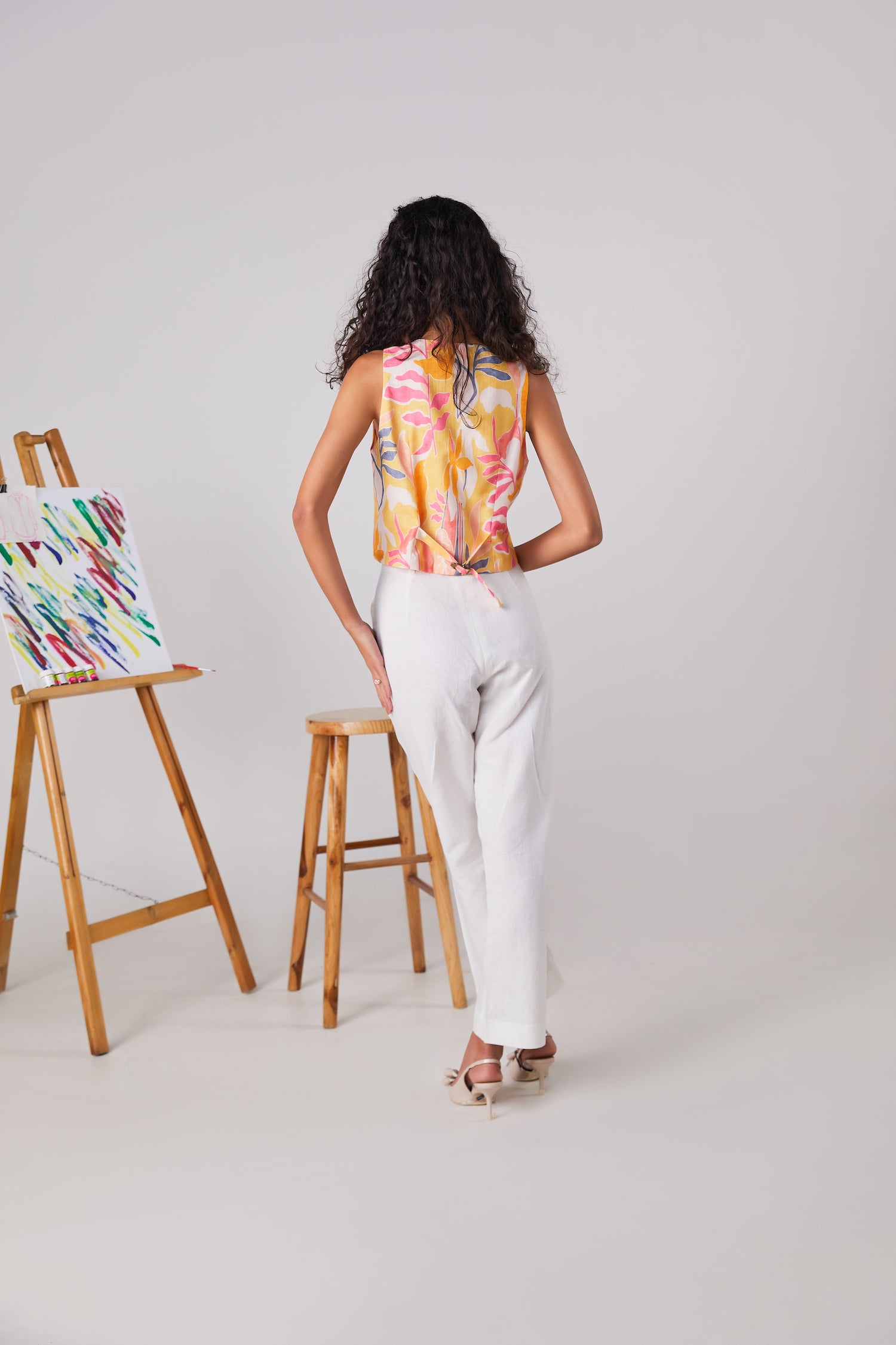 Sunrise printed tailored vest