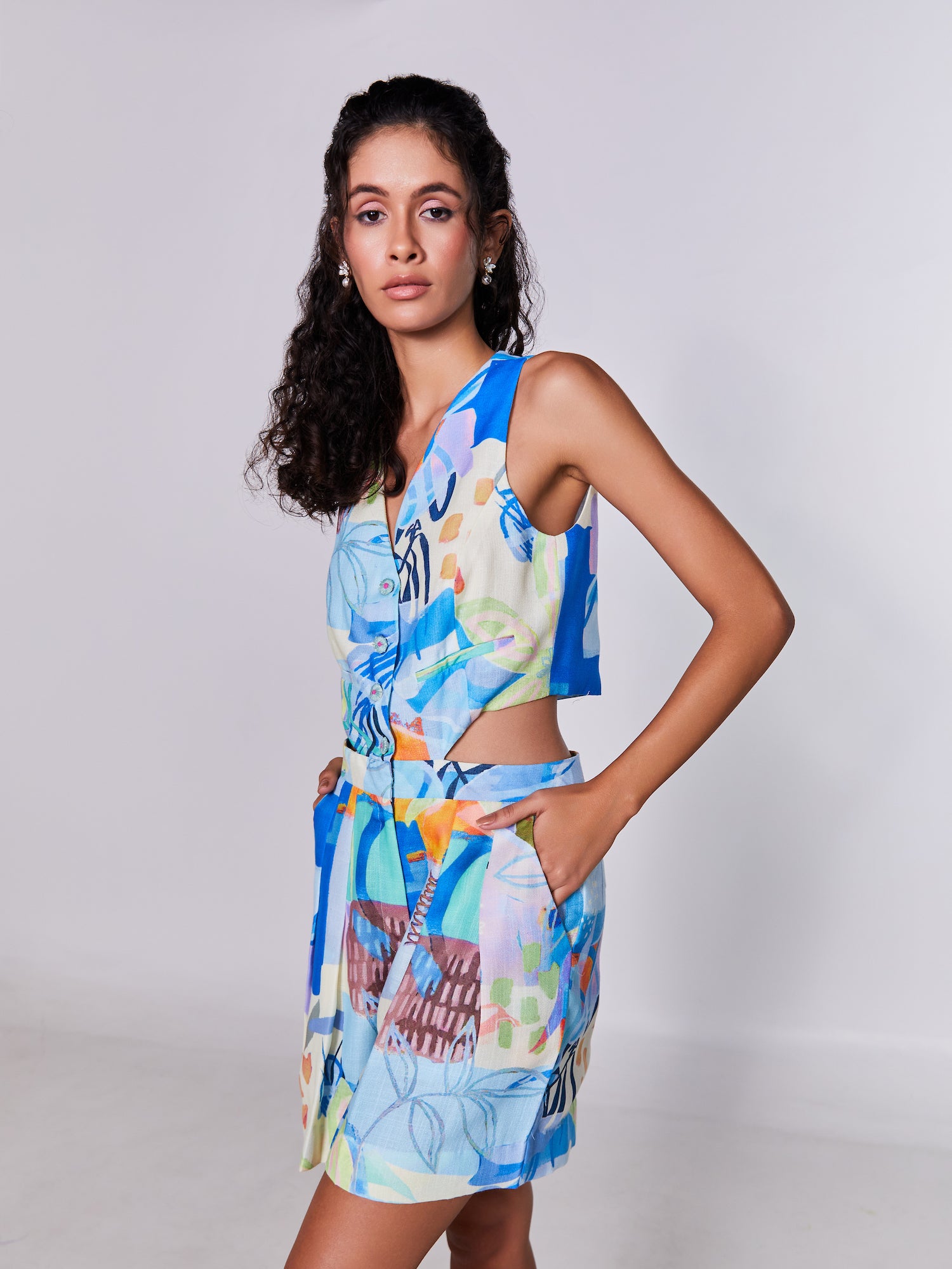 Cobalt Abstract playsuit